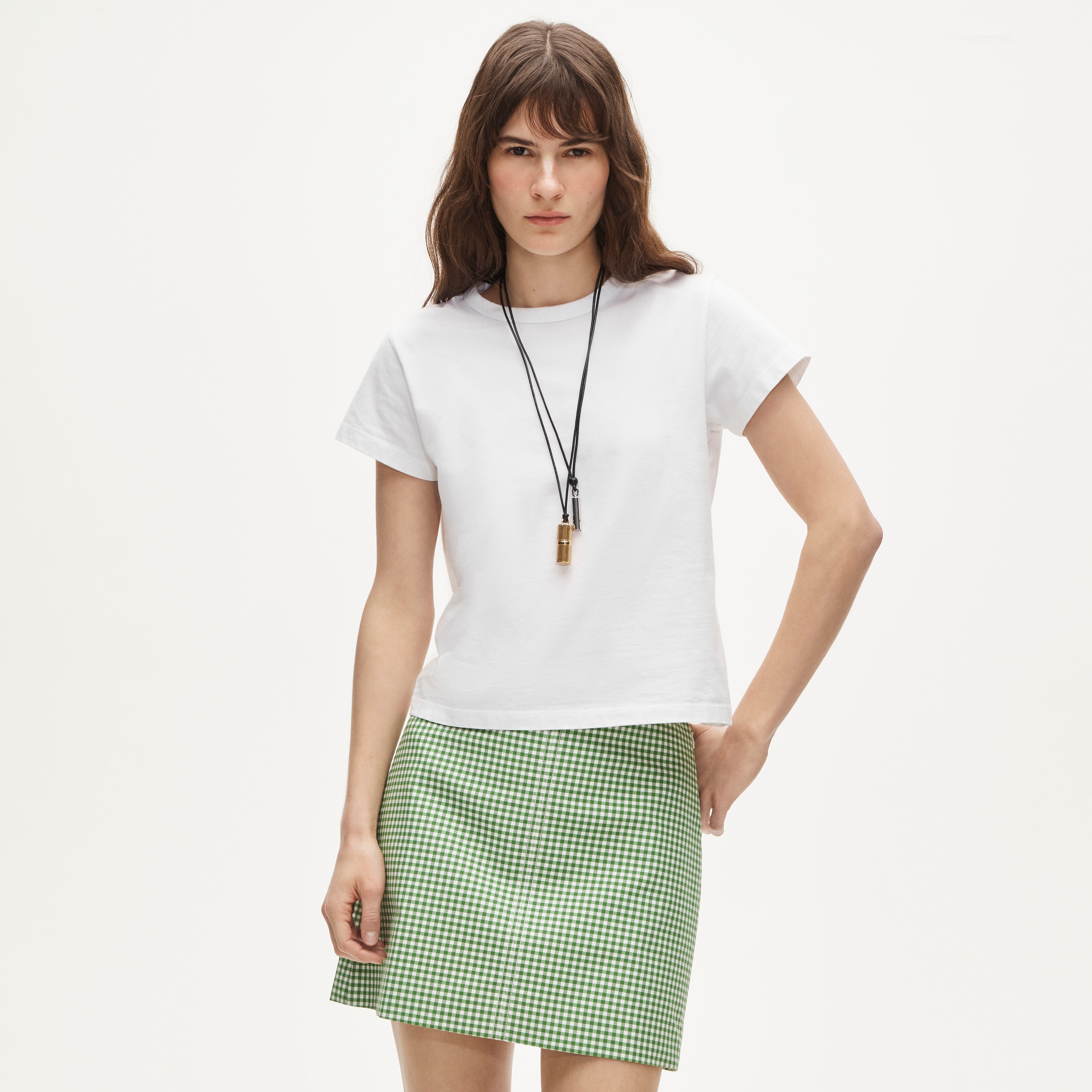 Fairfax mini skirt in gingham double cotton poplin