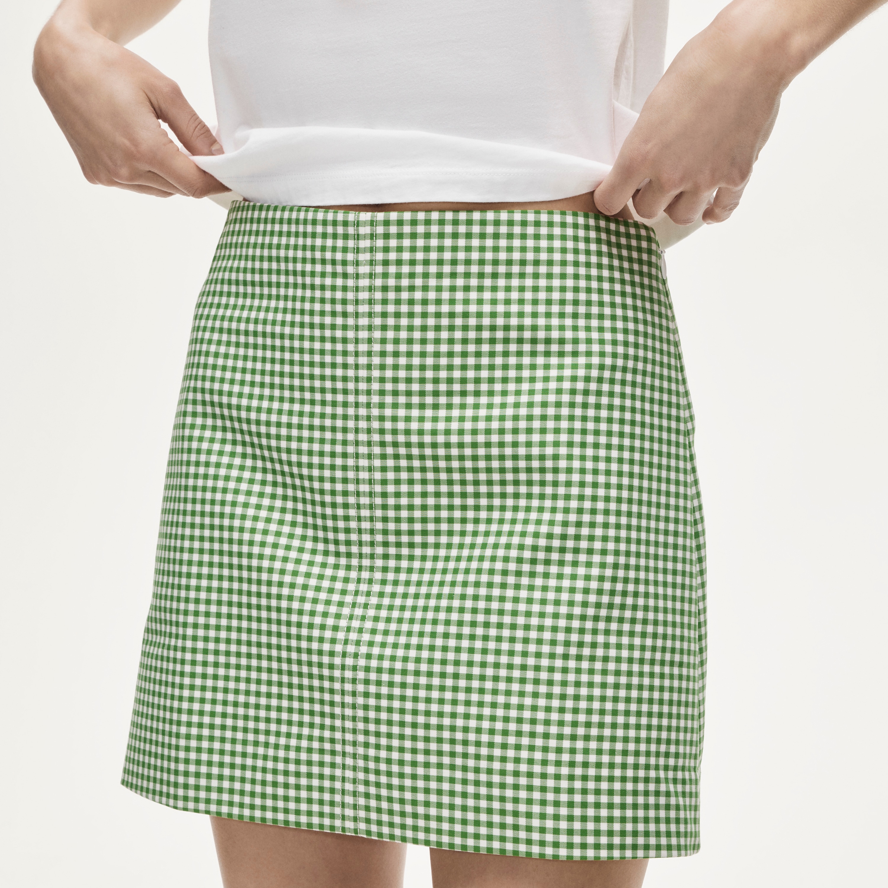 Fairfax mini skirt in gingham double cotton poplin
