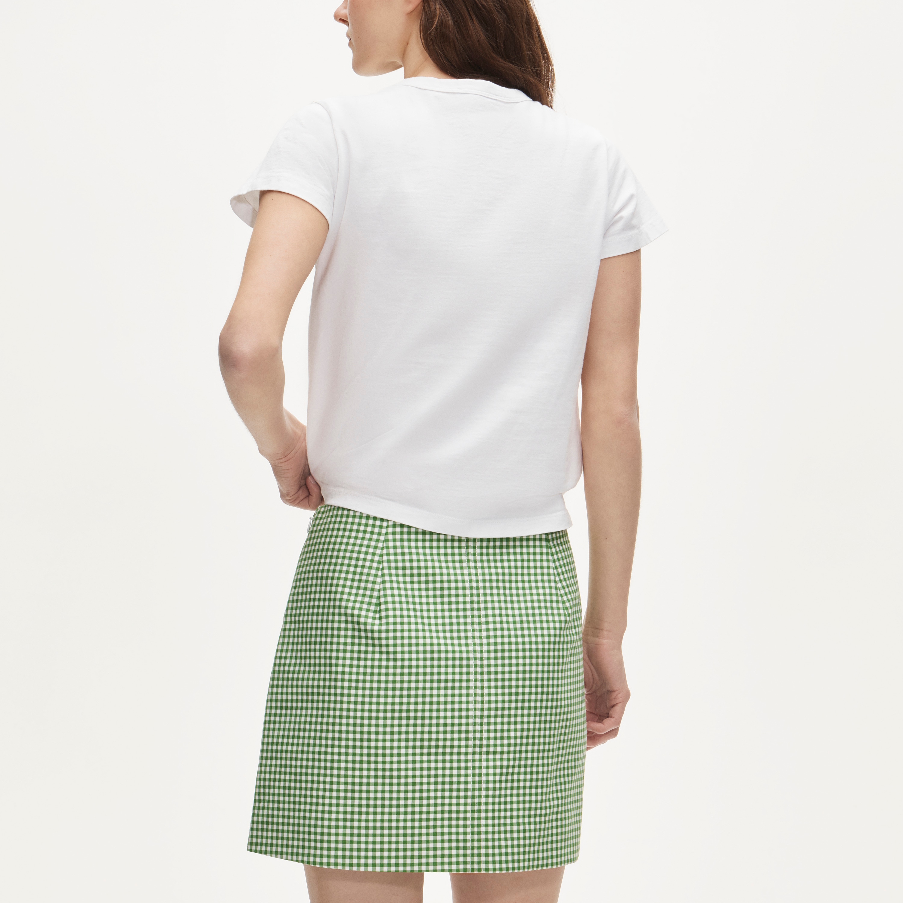 Fairfax mini skirt in gingham double cotton poplin