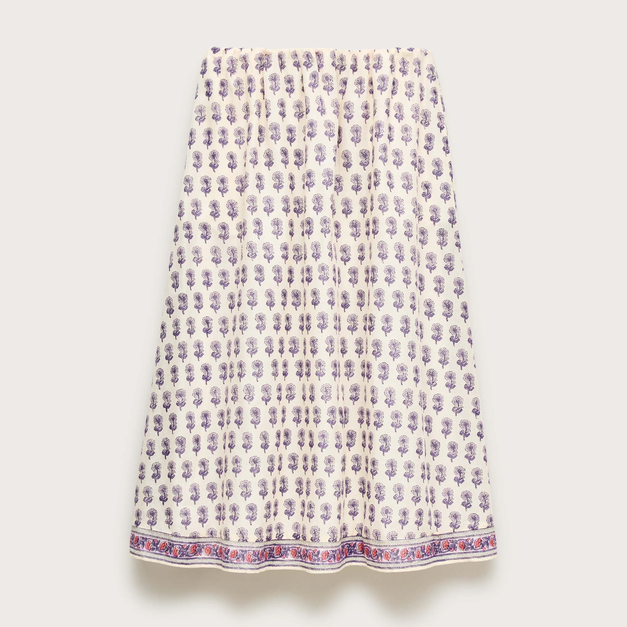 Beckett midi skirt in lilac block print