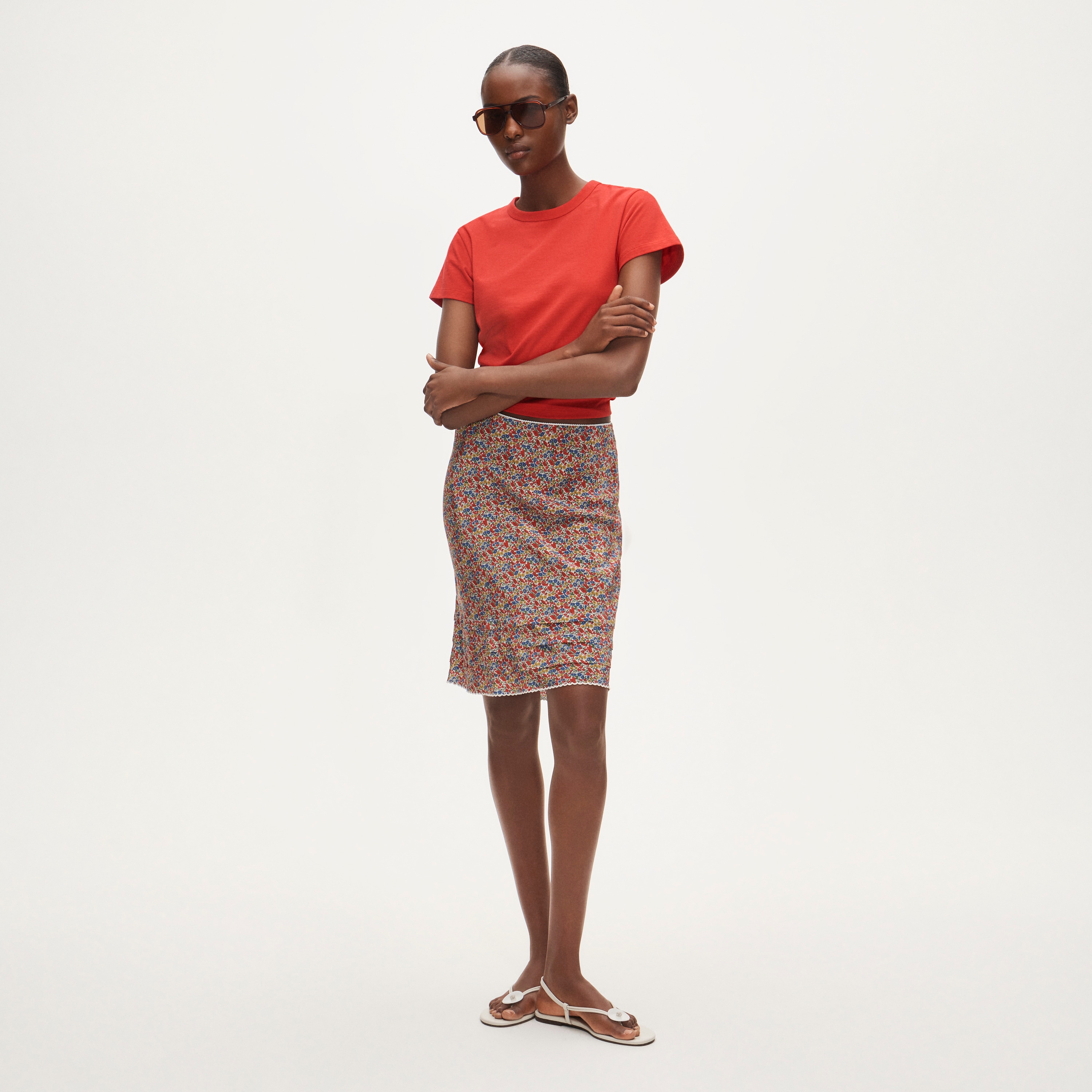 Ruffle-trim Slip Skirt In Liberty® Fabric For Women | J.Crew