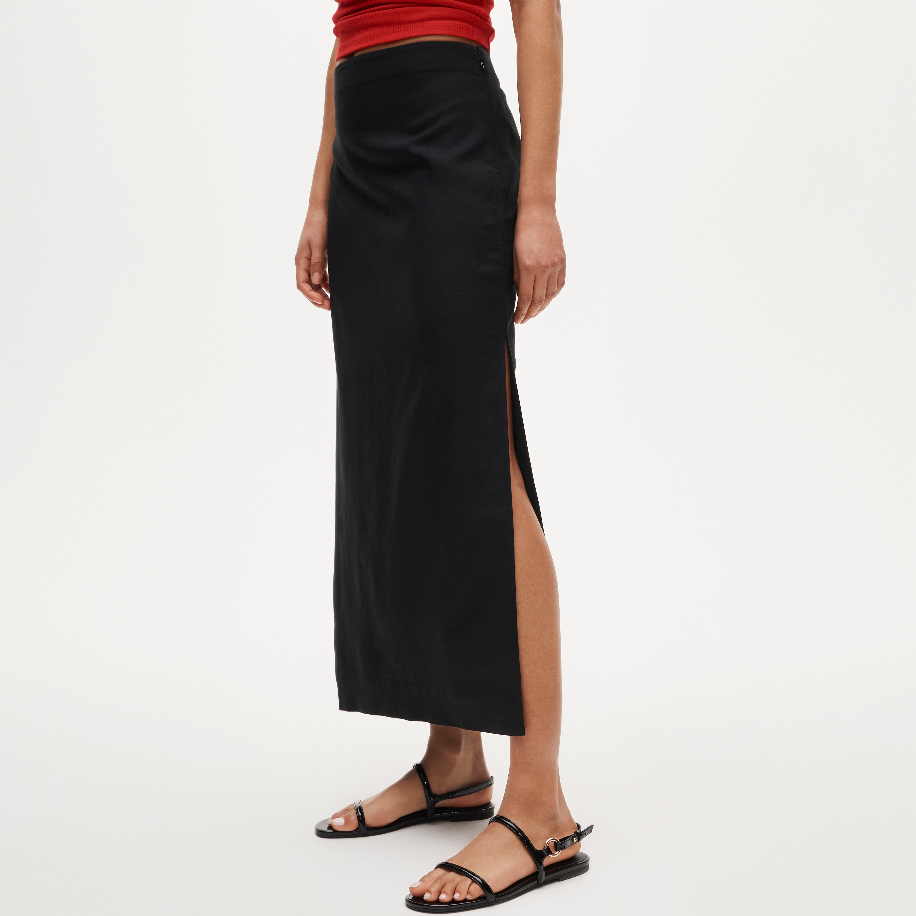 Column skirt in Gramercy linen blend - image 5