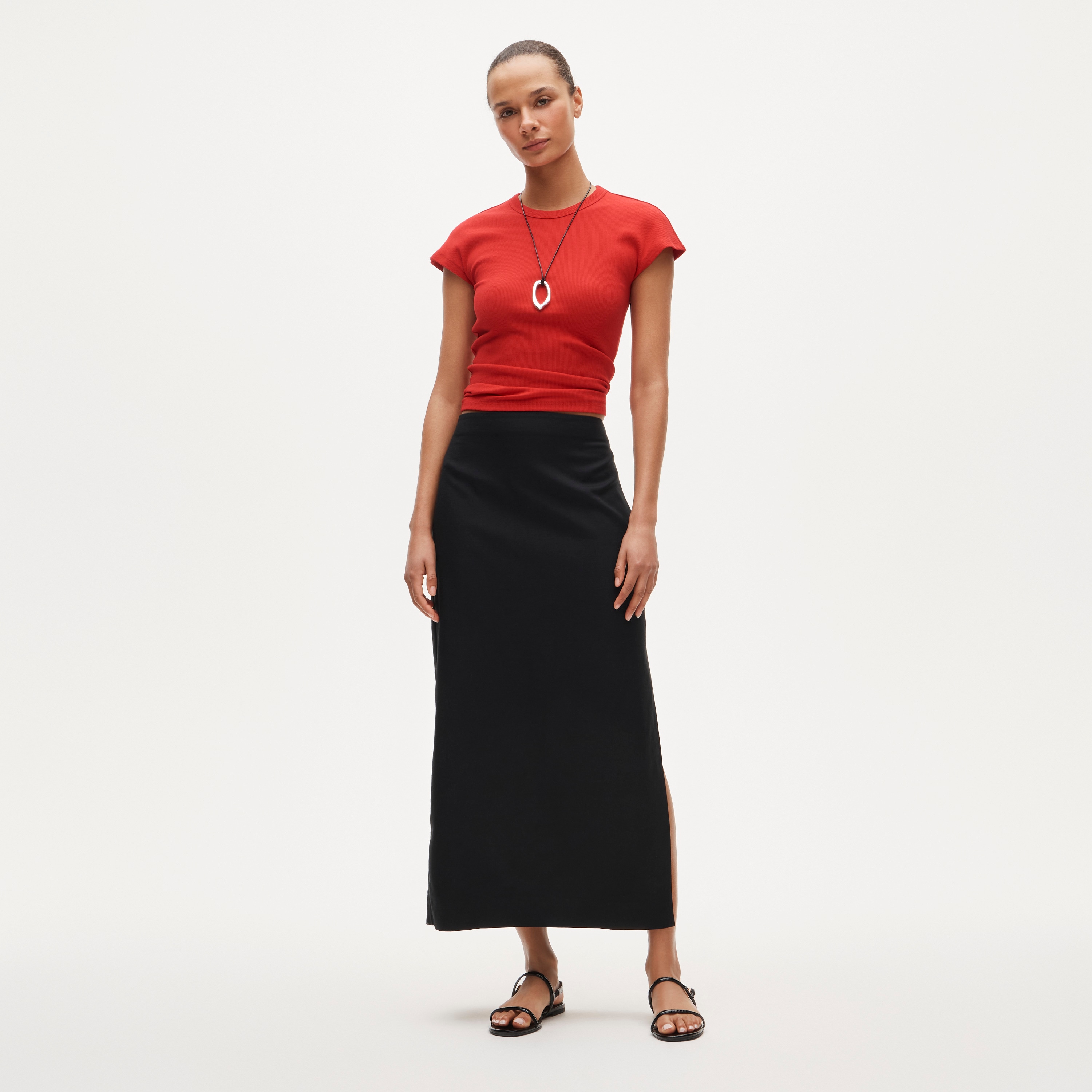 Column skirt in Gramercy linen blend - image 3