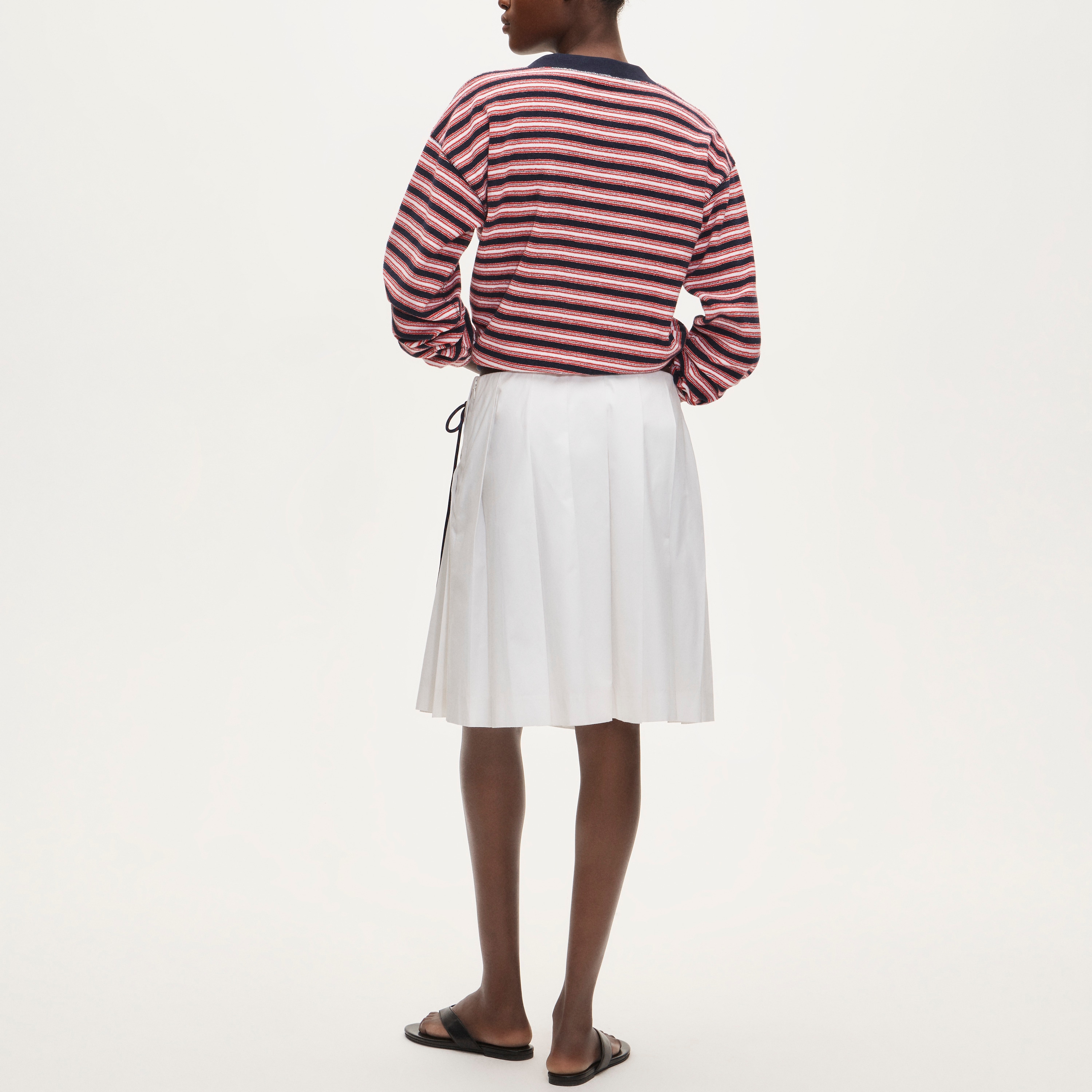 Side lace-up pleated skirt