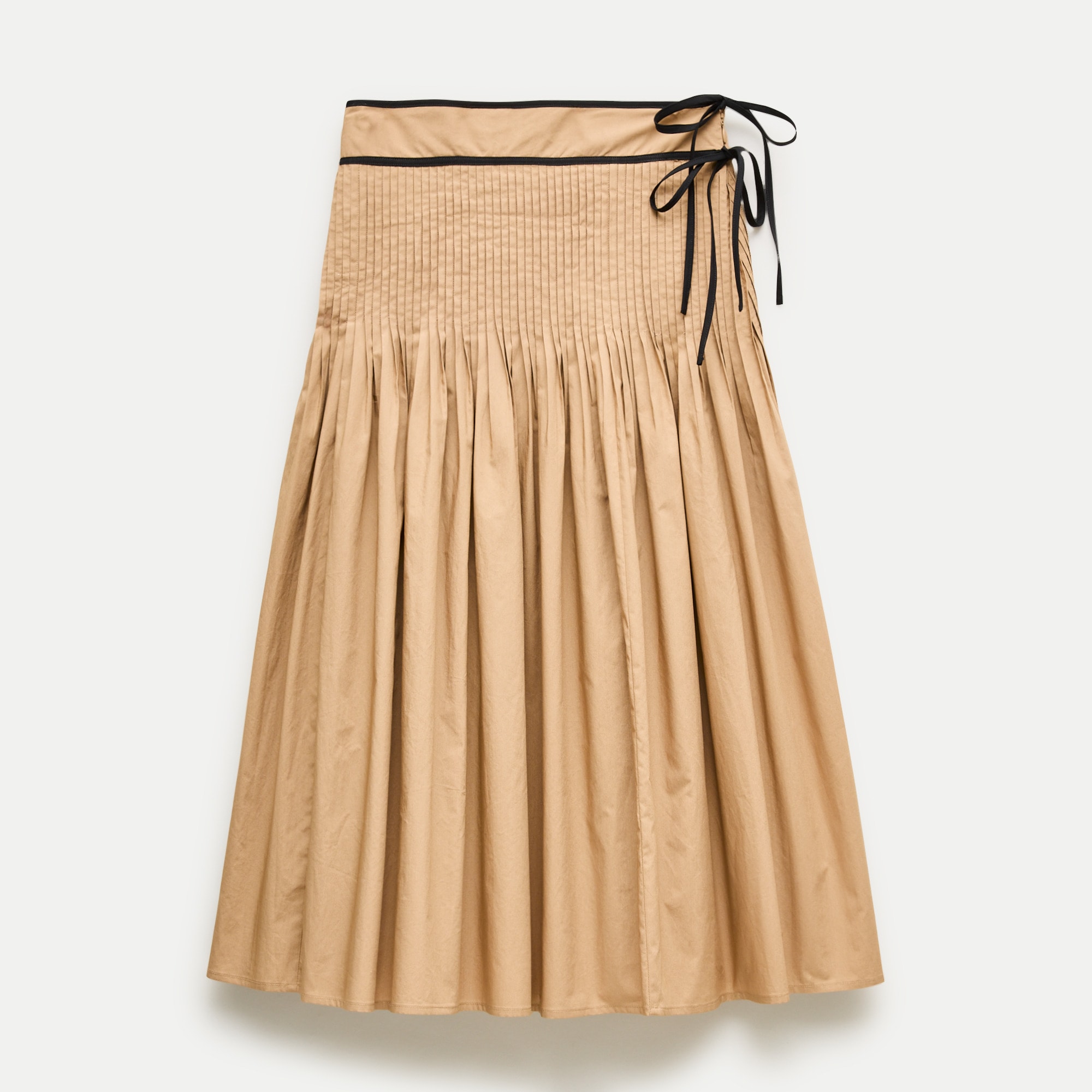 Faux Side-tie Pleated Skirt In Cotton Poplin For Women | J.Crew