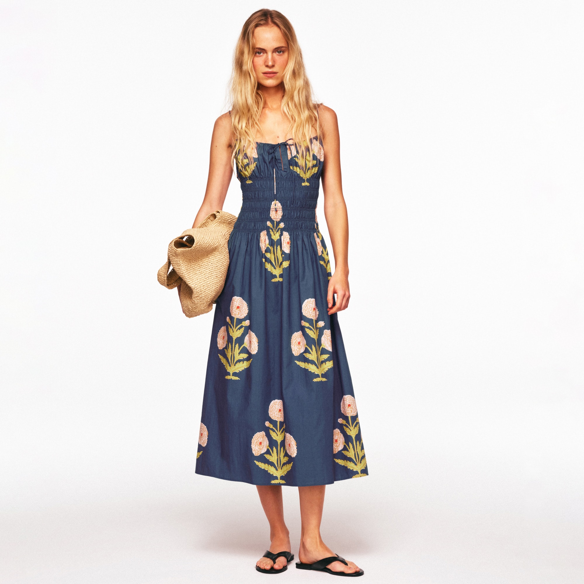 Reverie Dress in Marigold Block Print