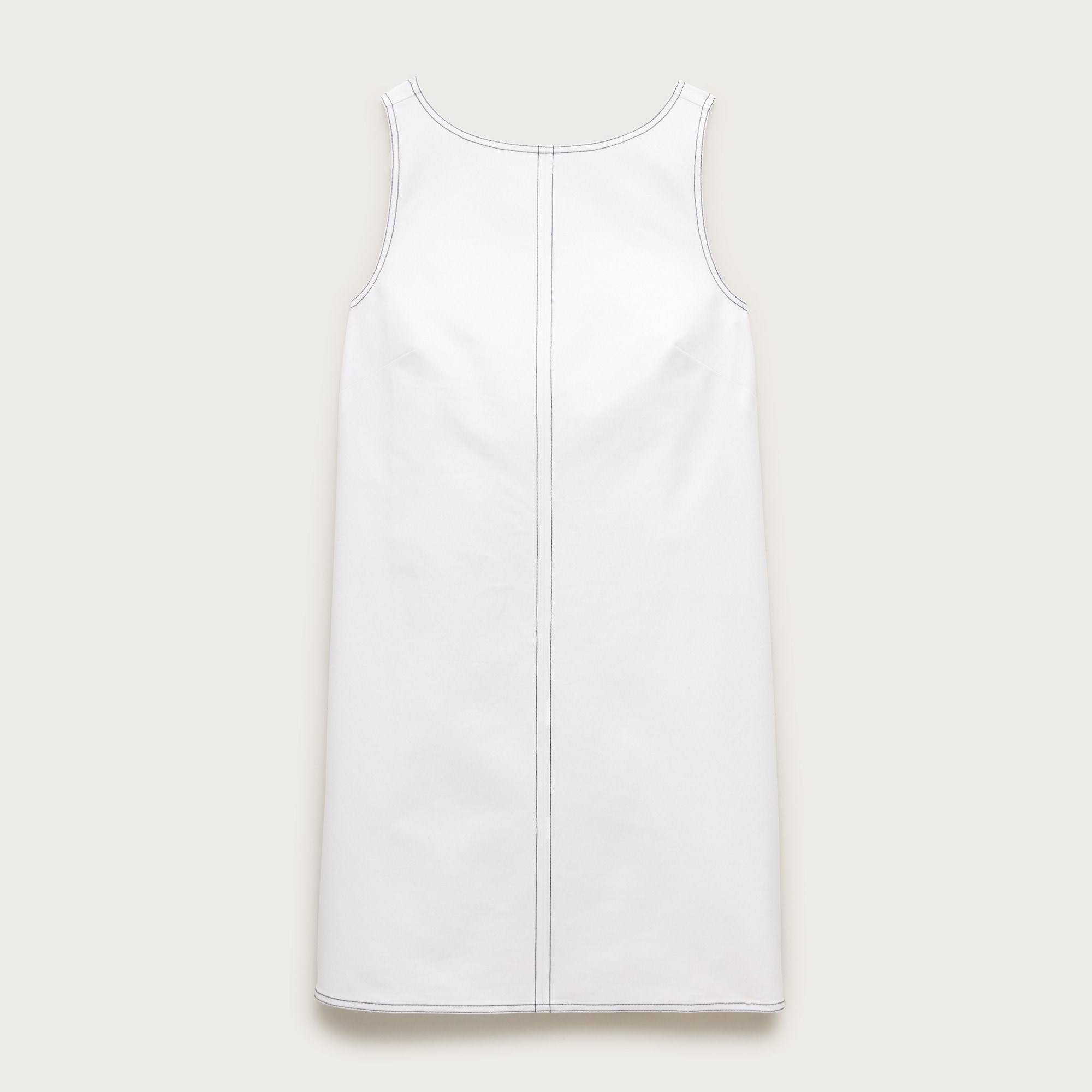 j crew white cotton dress Contrast-stitch Billie Dress In Double Cotton Poplin For Women