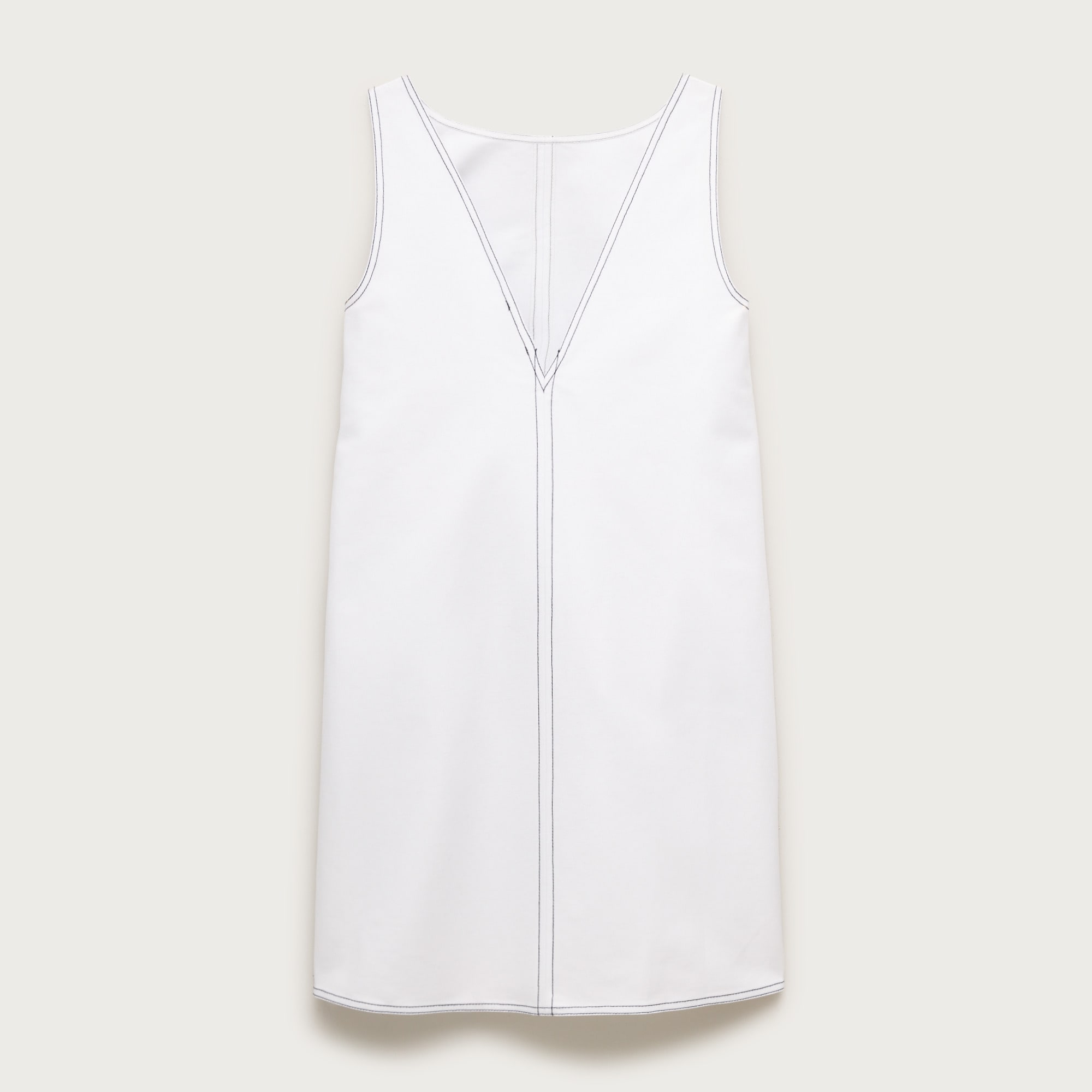 Contrast-stitch Billie dress in double cotton poplin