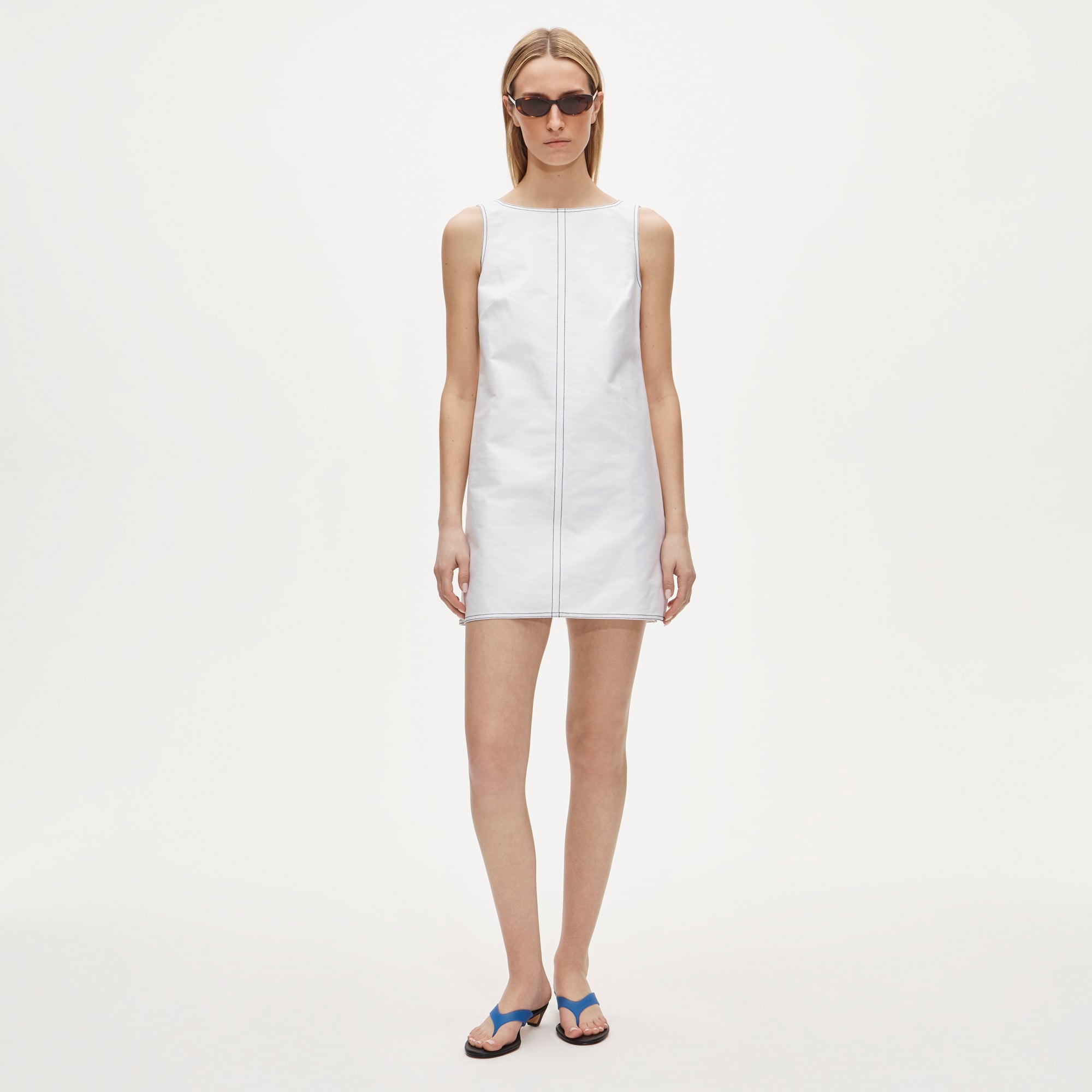 Contrast-stitch Billie dress in double cotton poplin - image 2
