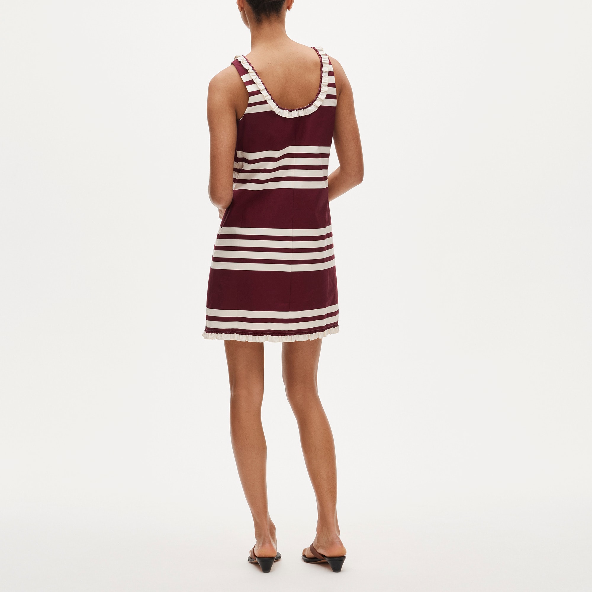 Ruffle-trim scoopneck mini dress in stripe - image 4