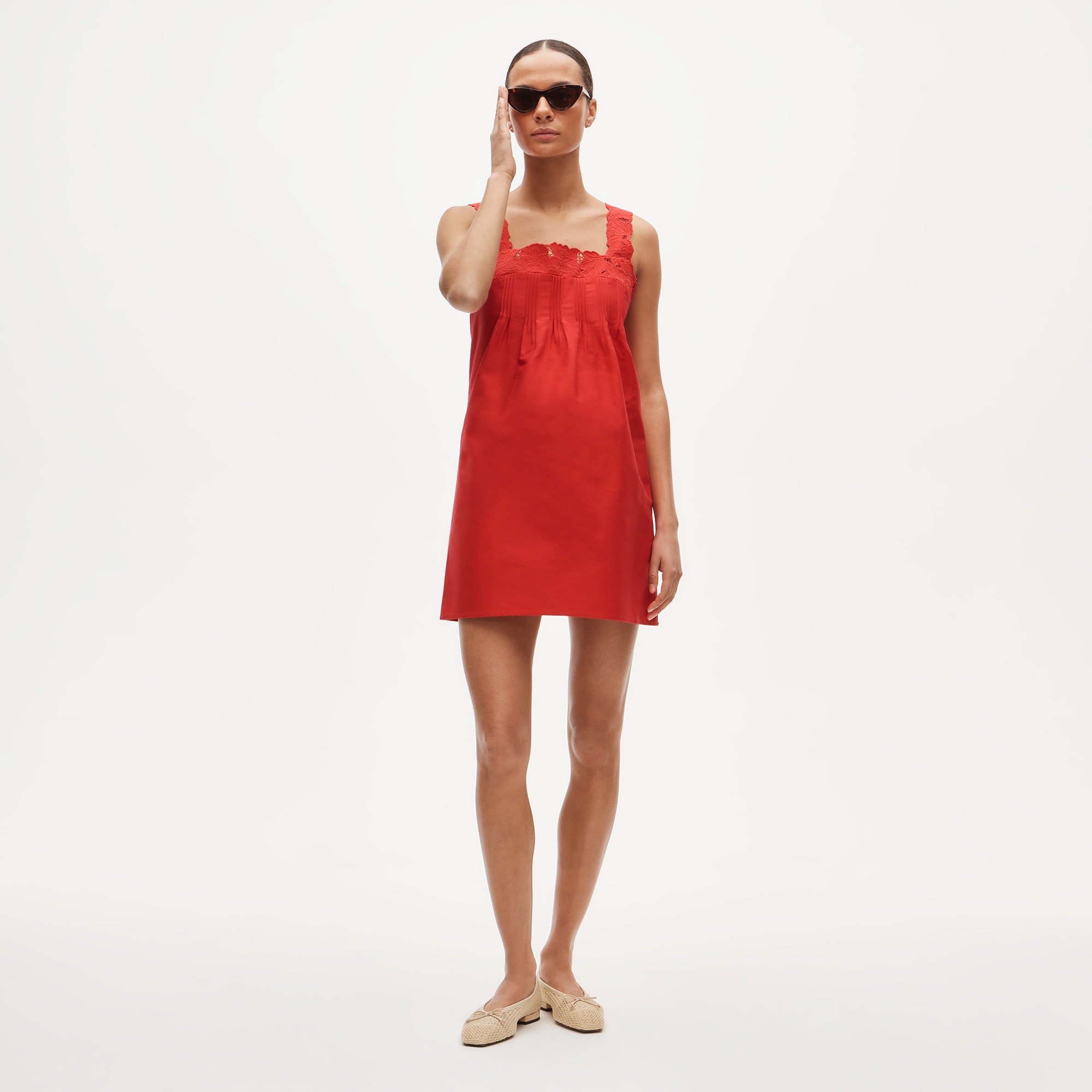 Ondine mini dress in double cotton poplin