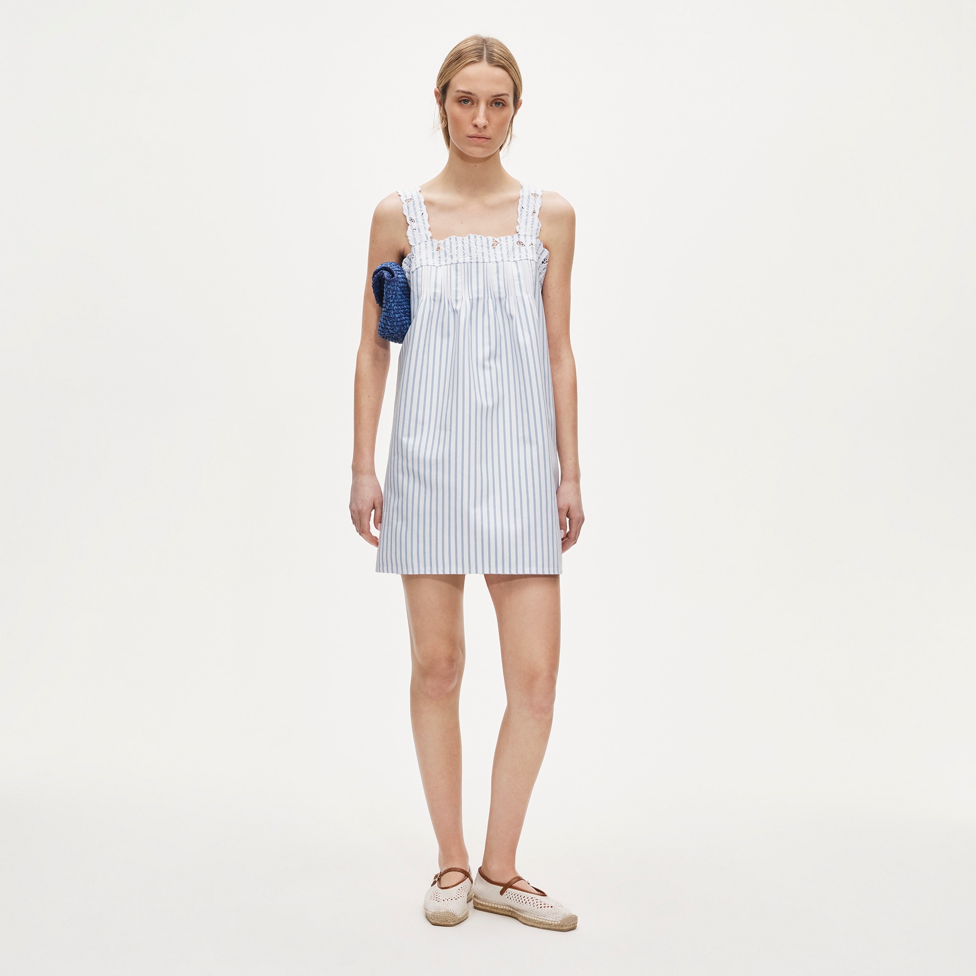 Ondine mini dress in striped double cotton poplin - image 2