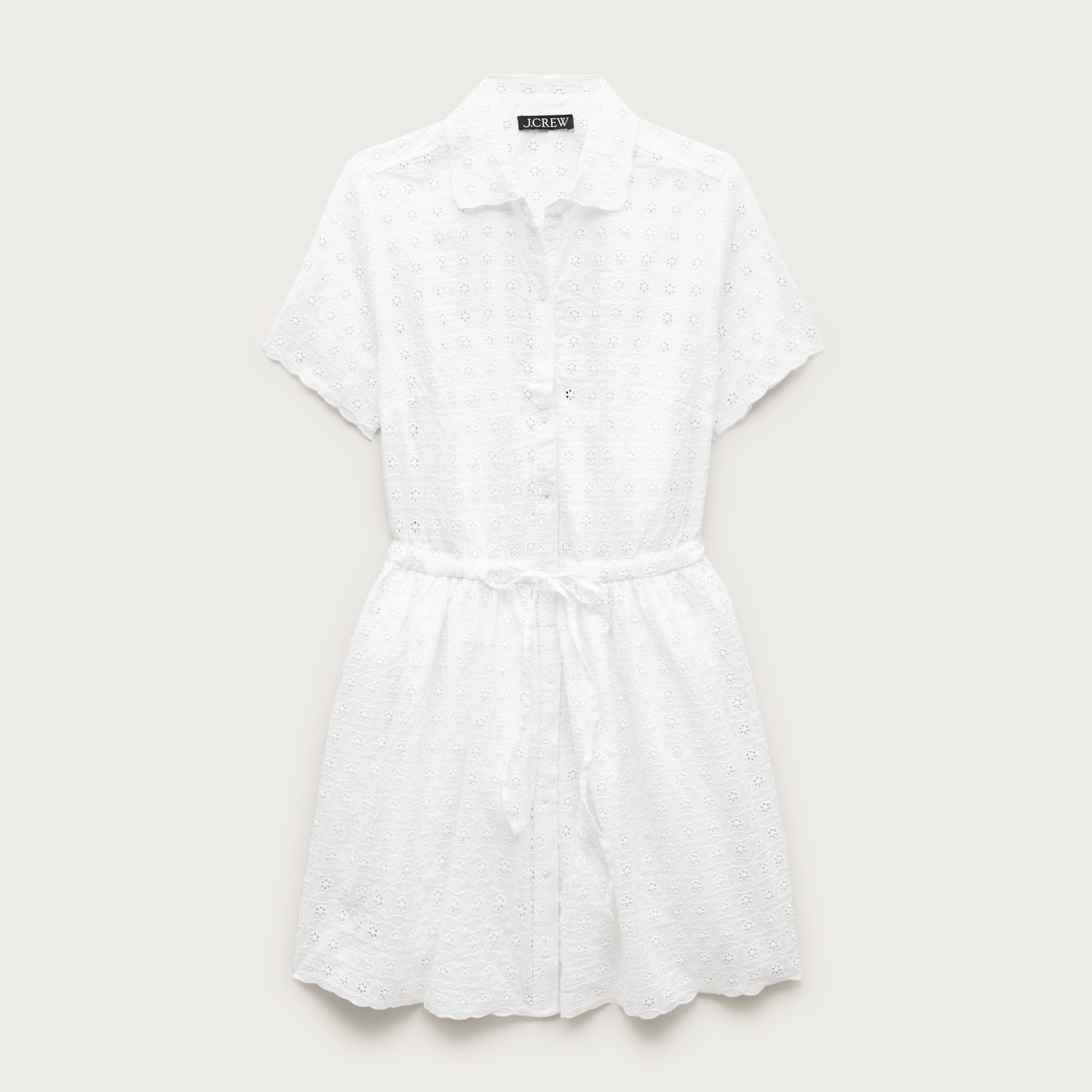 Mini Cerise Shirt-dress In Eyelet Cotton Poplin For Women | J.Crew