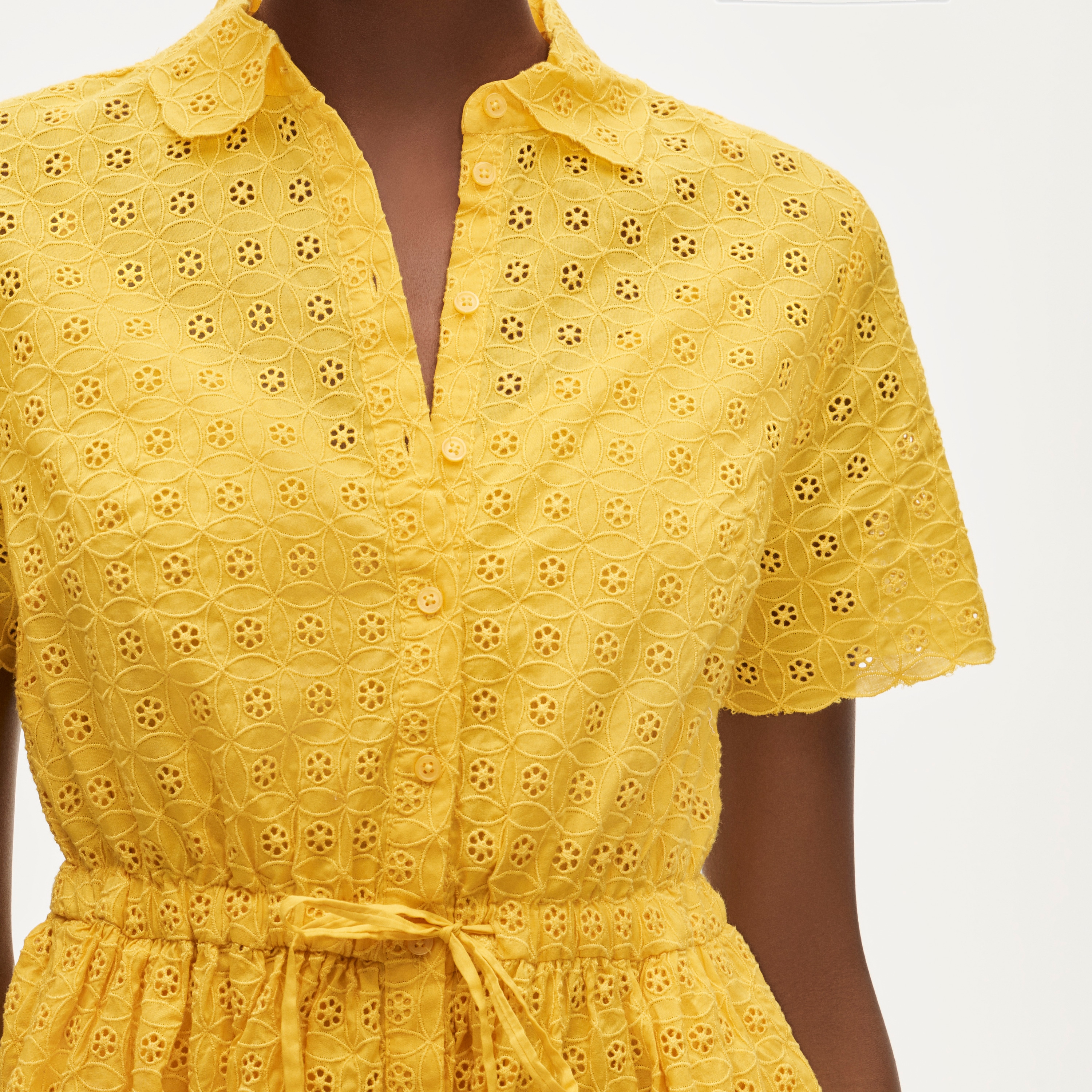 Mini Cerise shirt-dress in eyelet cotton poplin