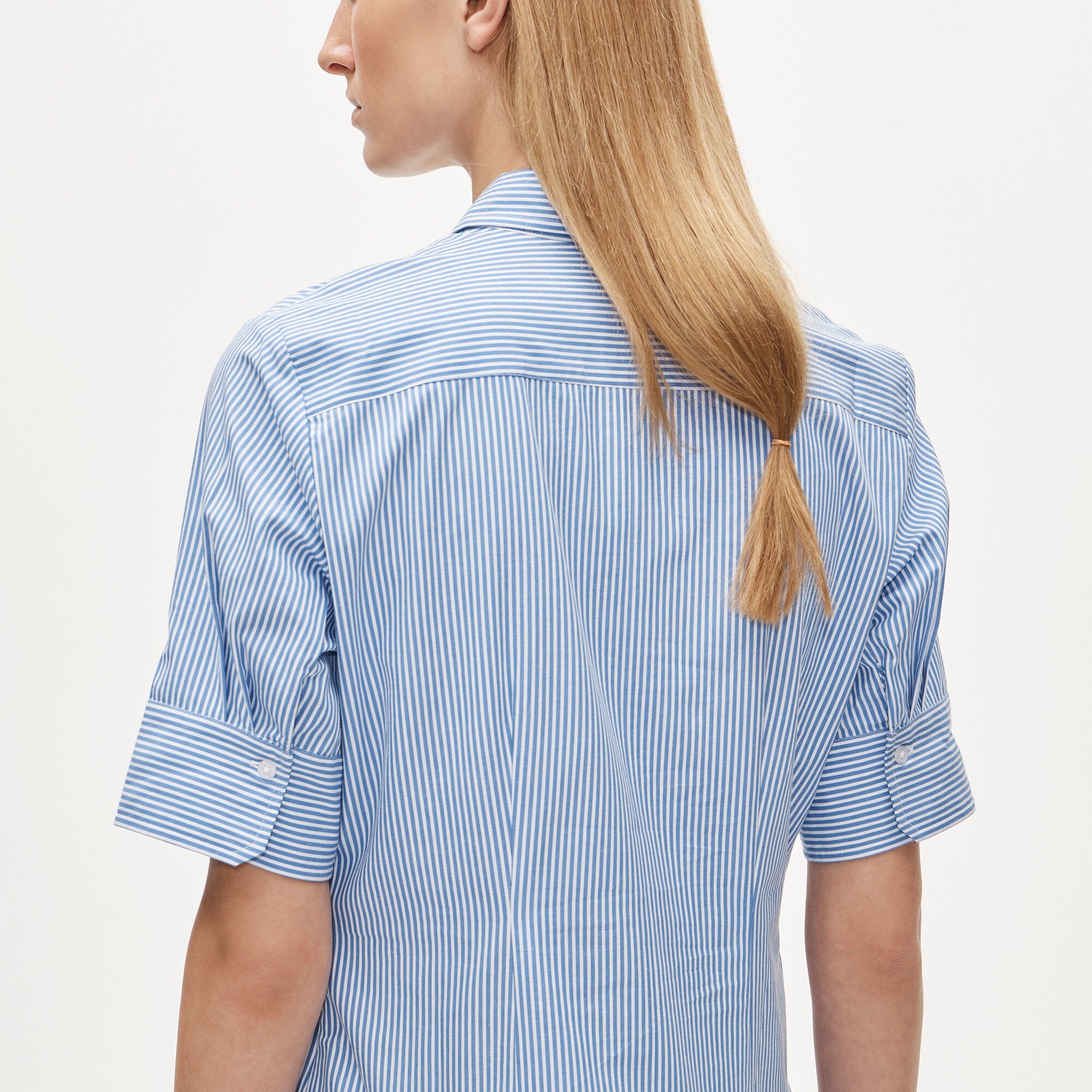 Ophelia mini shirt-dress in striped cotton poplin