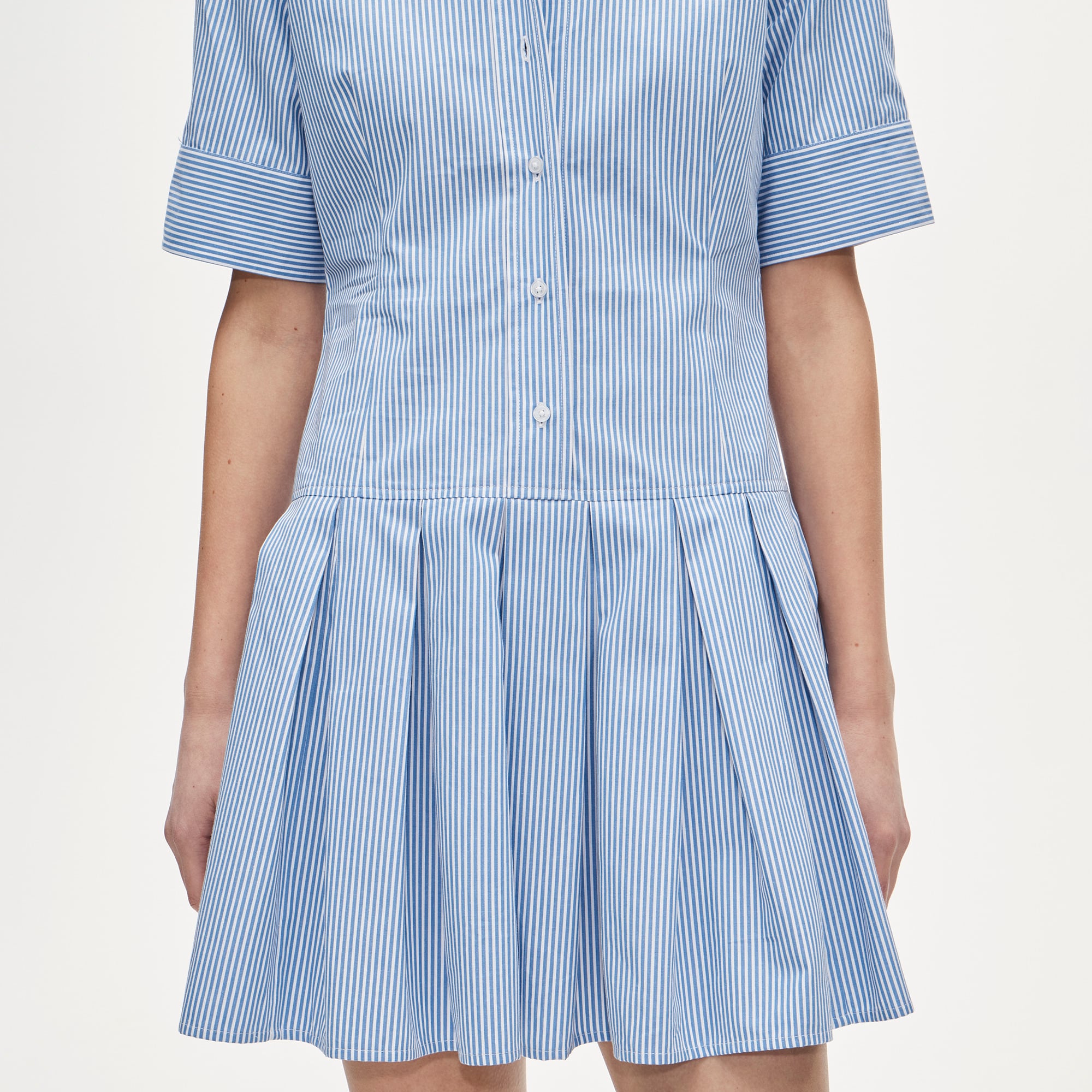 Ophelia mini shirt-dress in striped cotton poplin - image 4