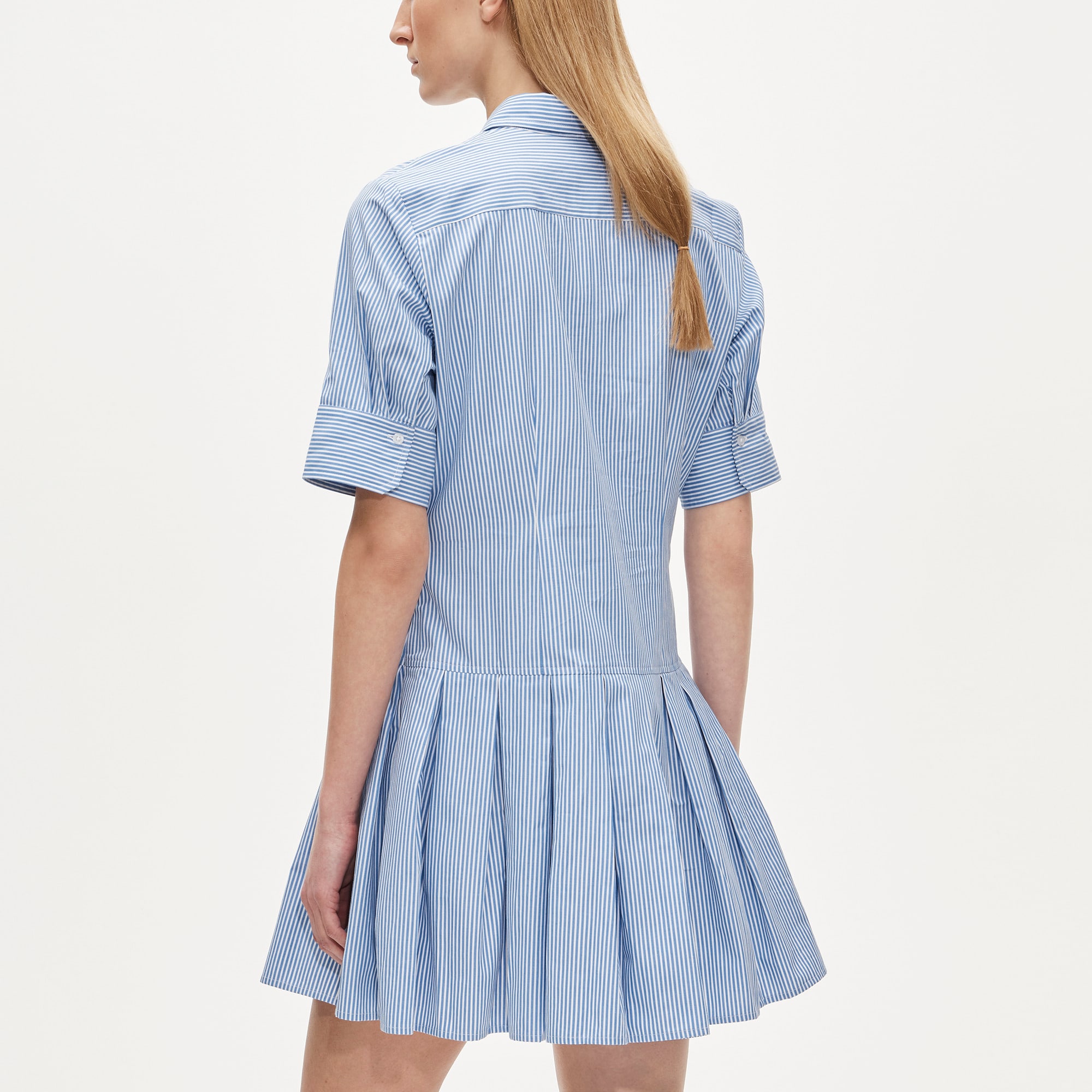Ophelia mini shirt-dress in striped cotton poplin - image 5