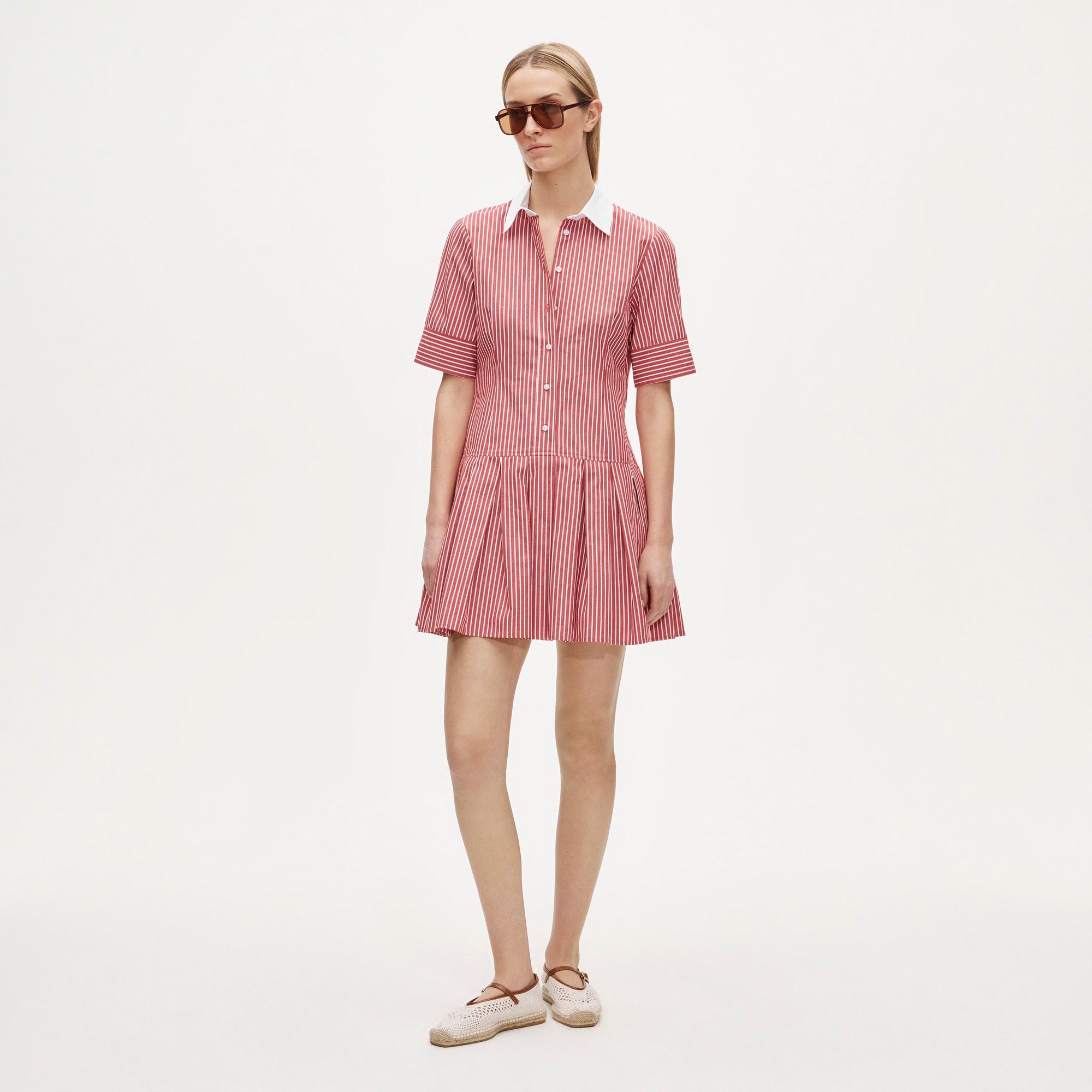 Ophelia mini shirt-dress in striped cotton poplin - image 2