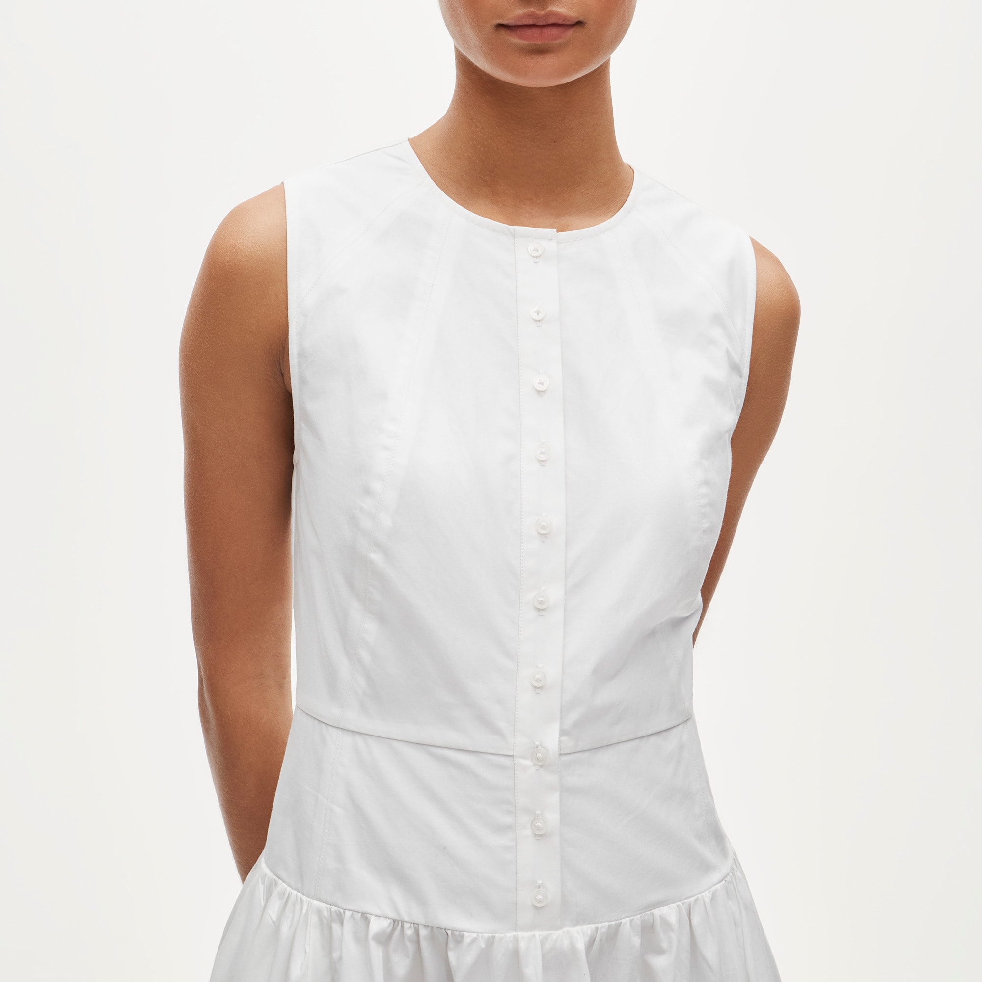 Button-front dress in cotton poplin - image 4