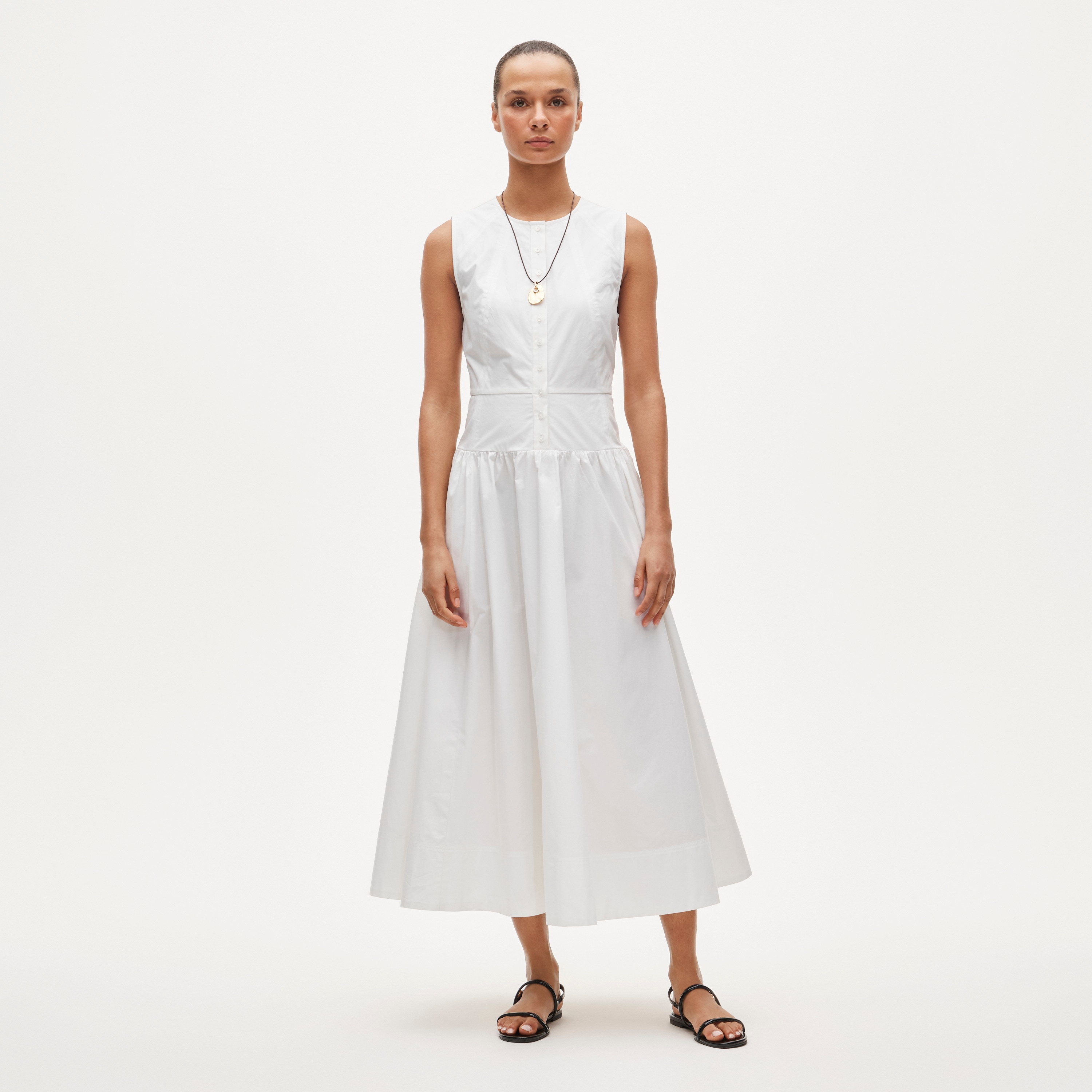 Button-front dress in cotton poplin - image 2