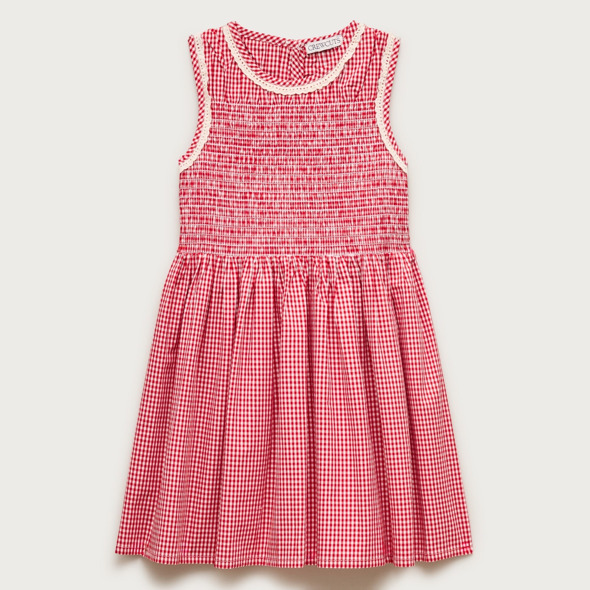 Girls' smocked dress in cotton poplin gingham from J.Crew - $62.50