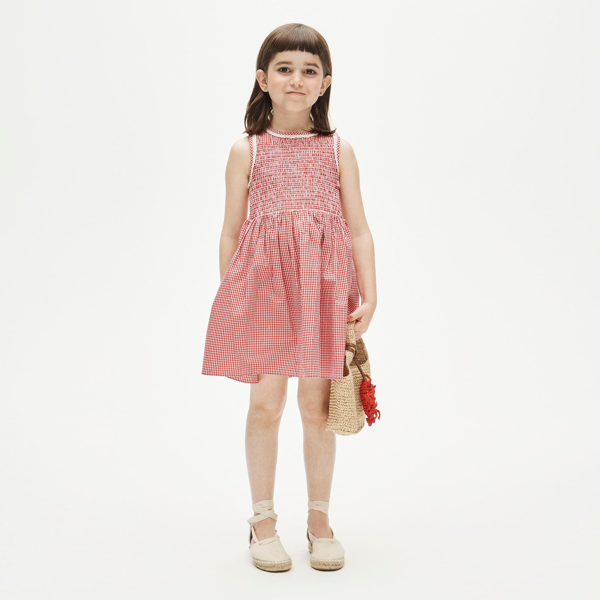 Girls' Smocked Dress In Cotton Poplin Gingham For Girls | J.Crew