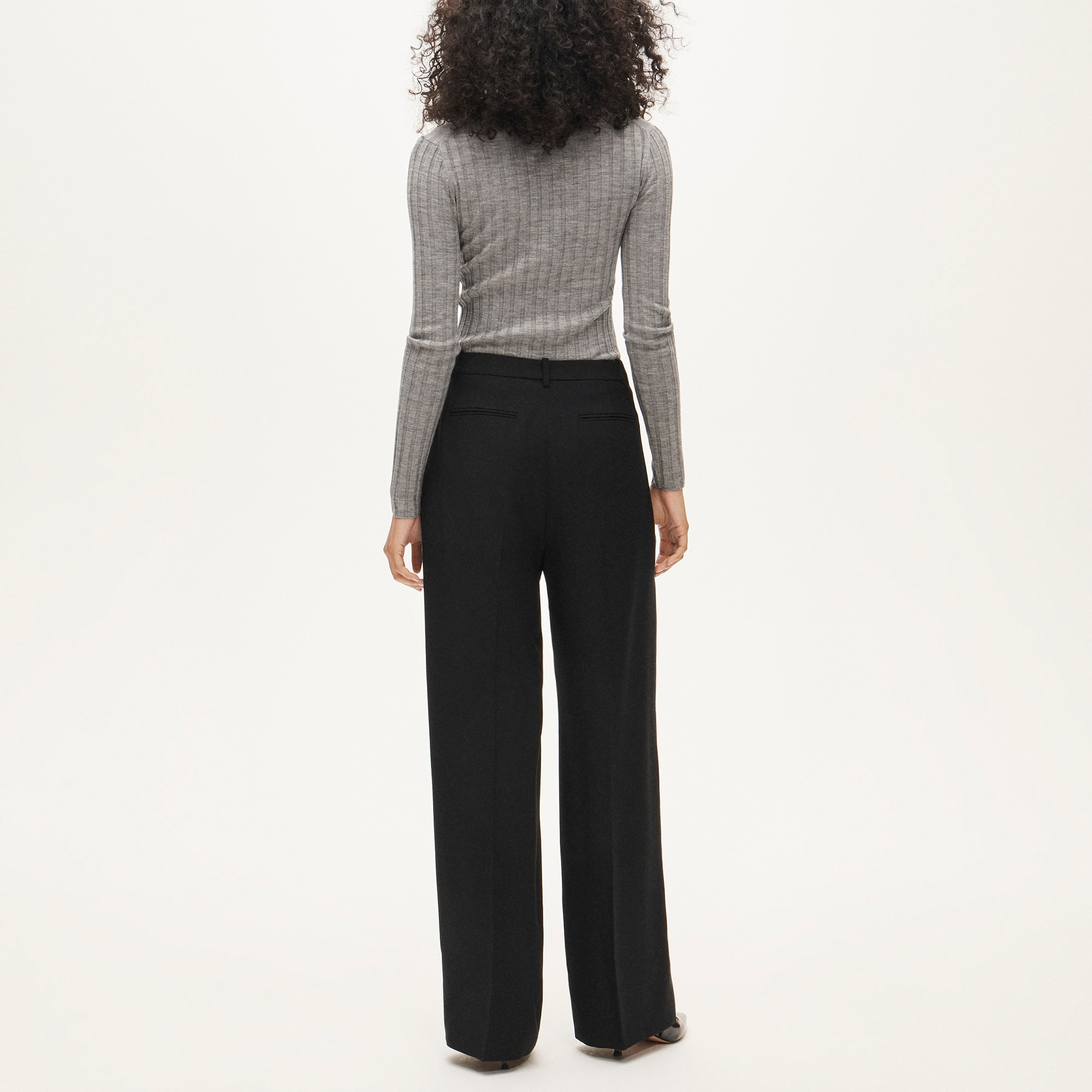 Essential wide-leg pant in luster canvas
