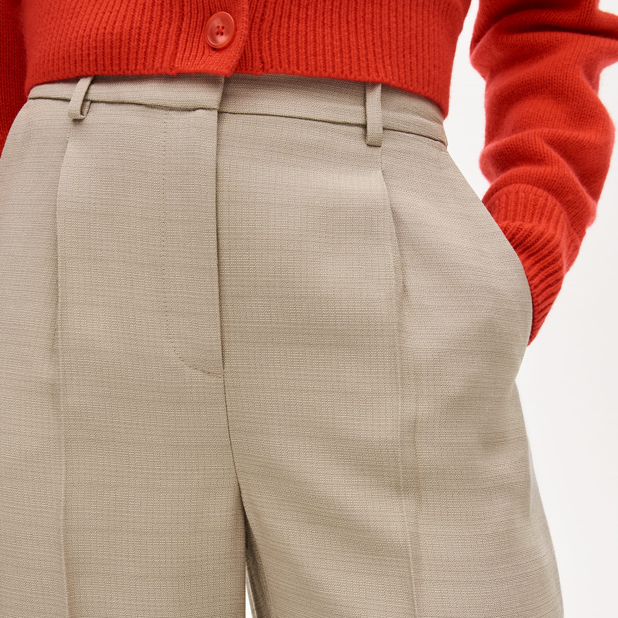 Essential wide-leg pant in luster canvas - image 4