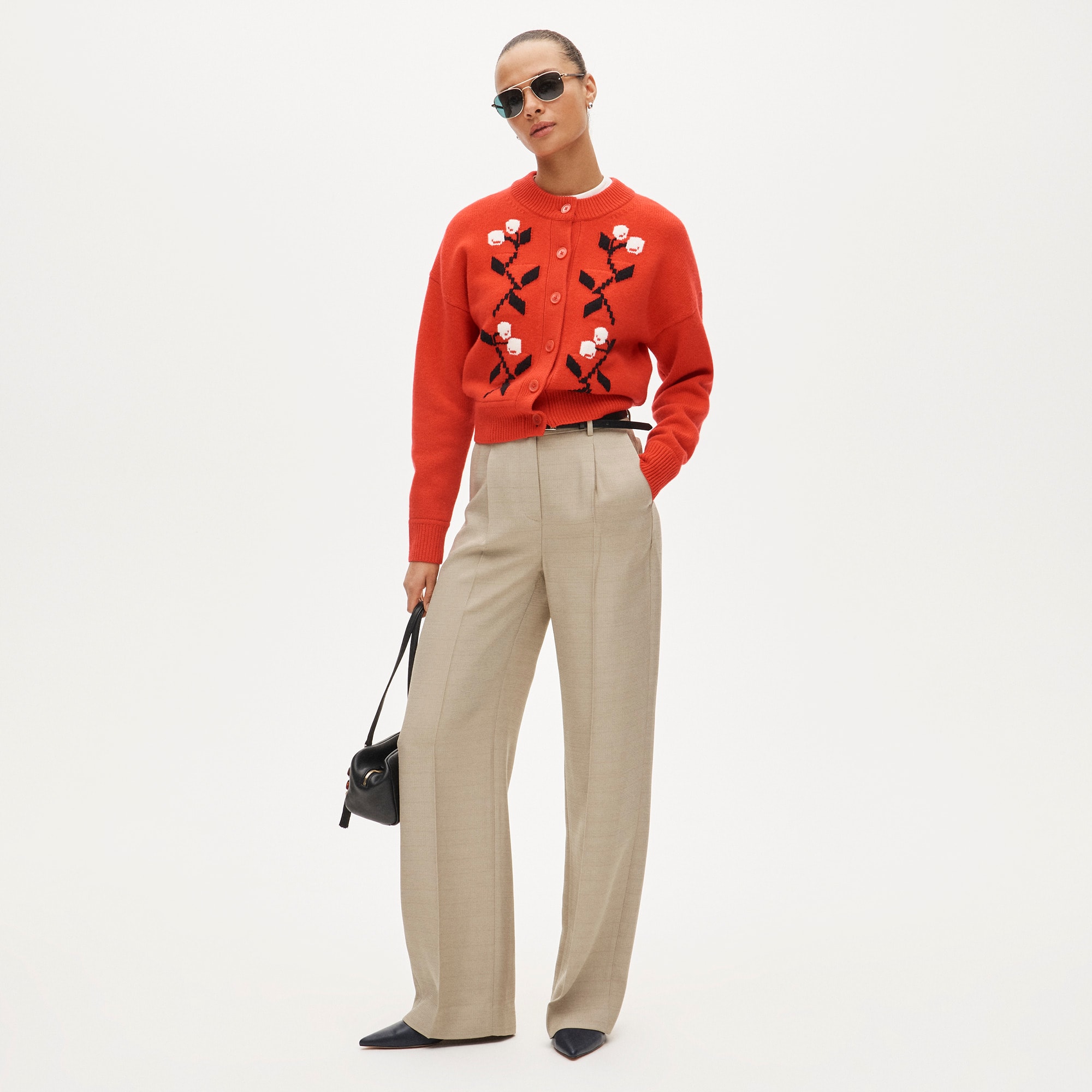 Essential wide-leg pant in luster canvas