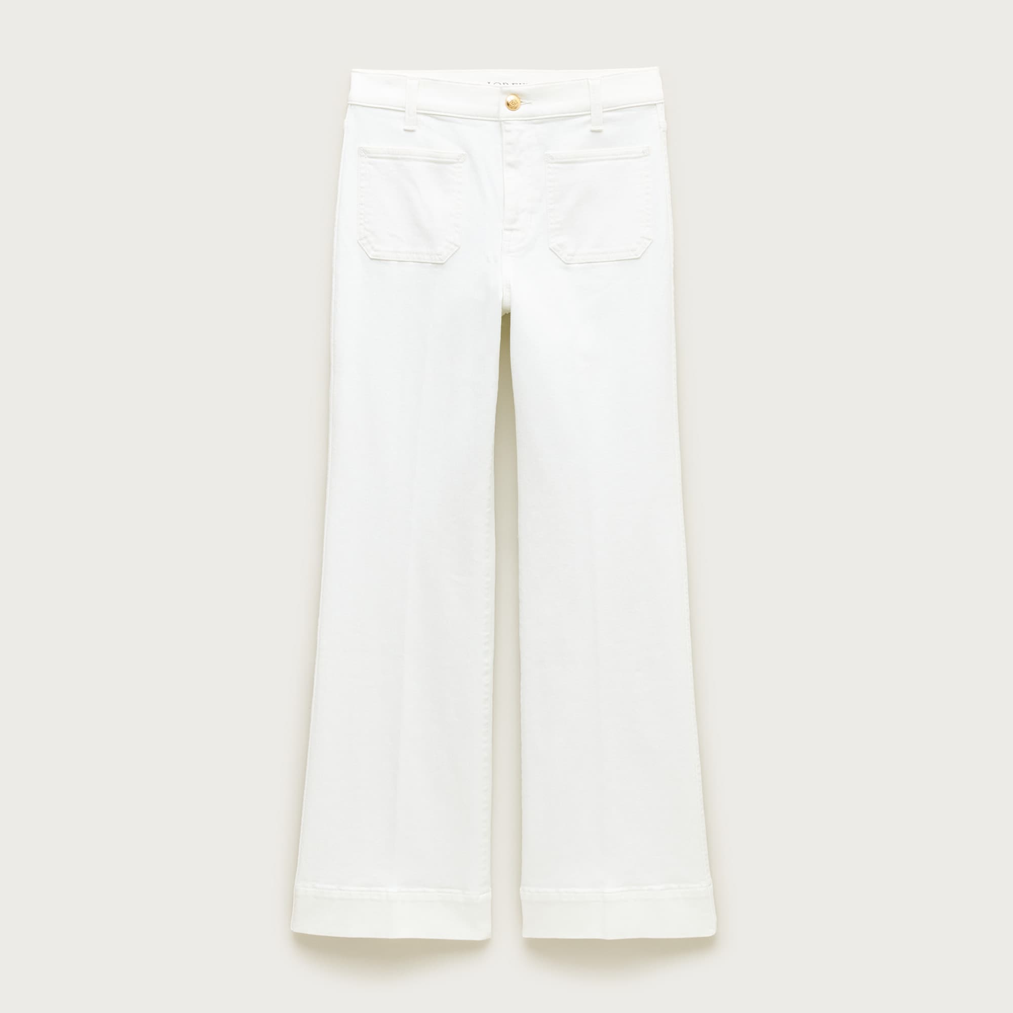 Charley kickout cropped jean in super-stretch with patch pockets