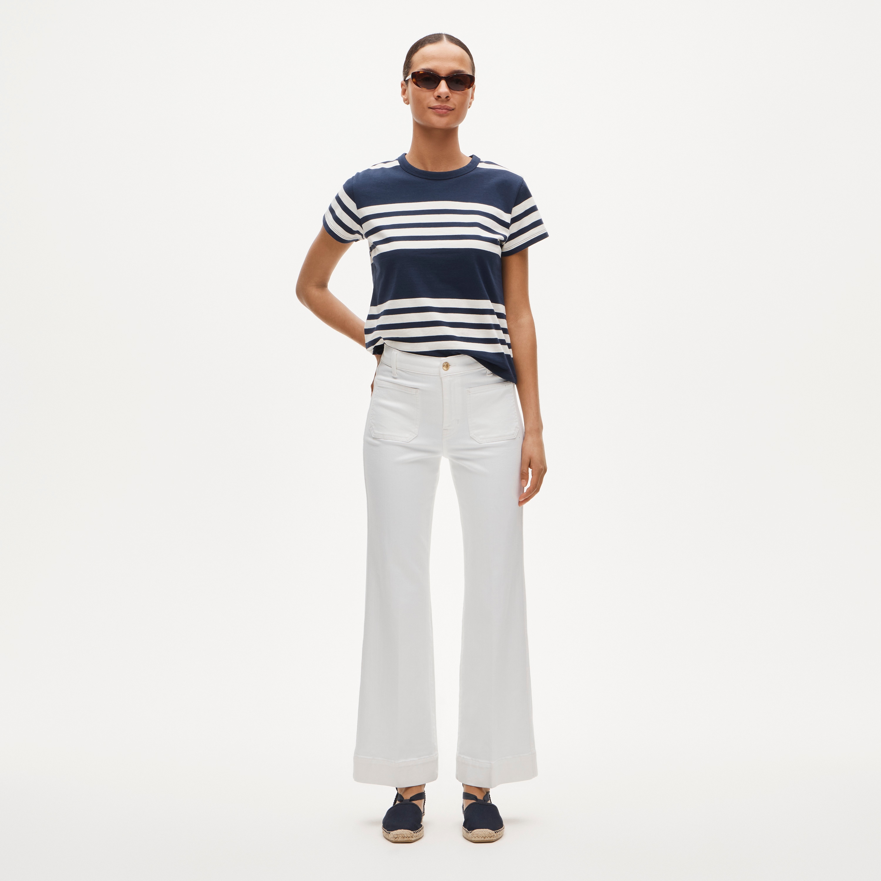 Charley kickout cropped jean in super-stretch with patch pockets - image 2