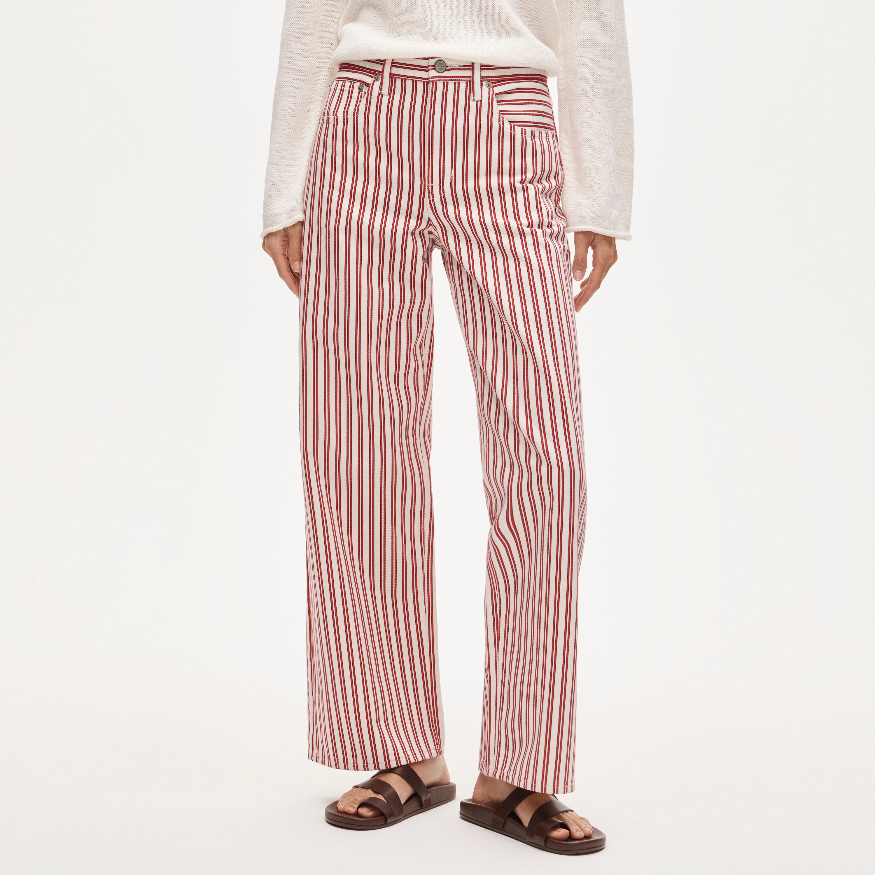 Everyday wide-leg jean in stripe