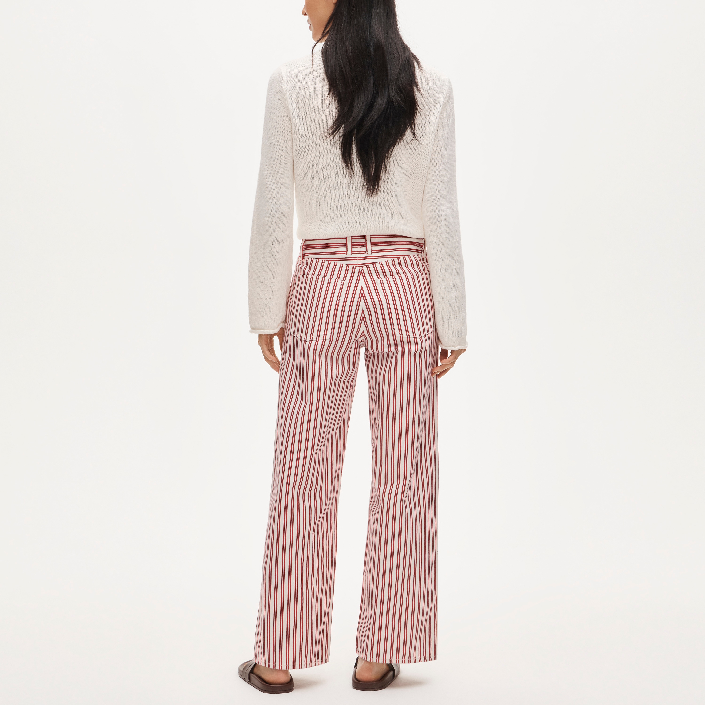 Everyday wide-leg jean in stripe