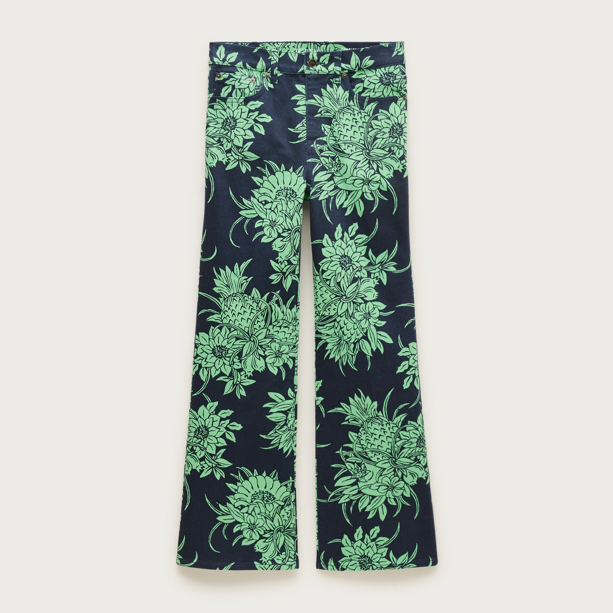 Charley kickout cropped jean in pineapple garden print