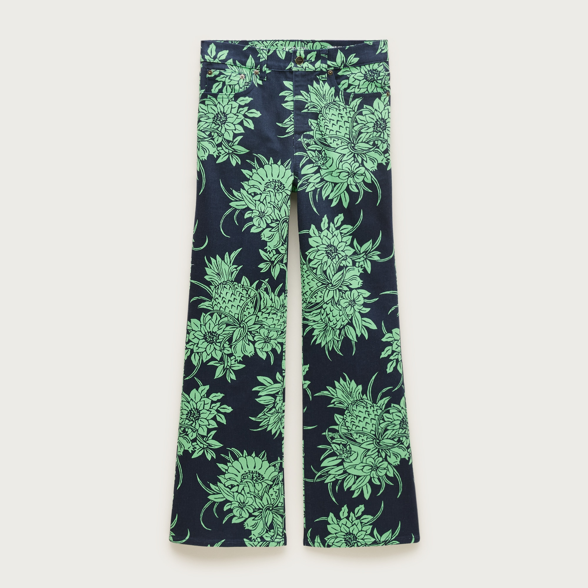 Charley kickout cropped jean in pineapple garden print
