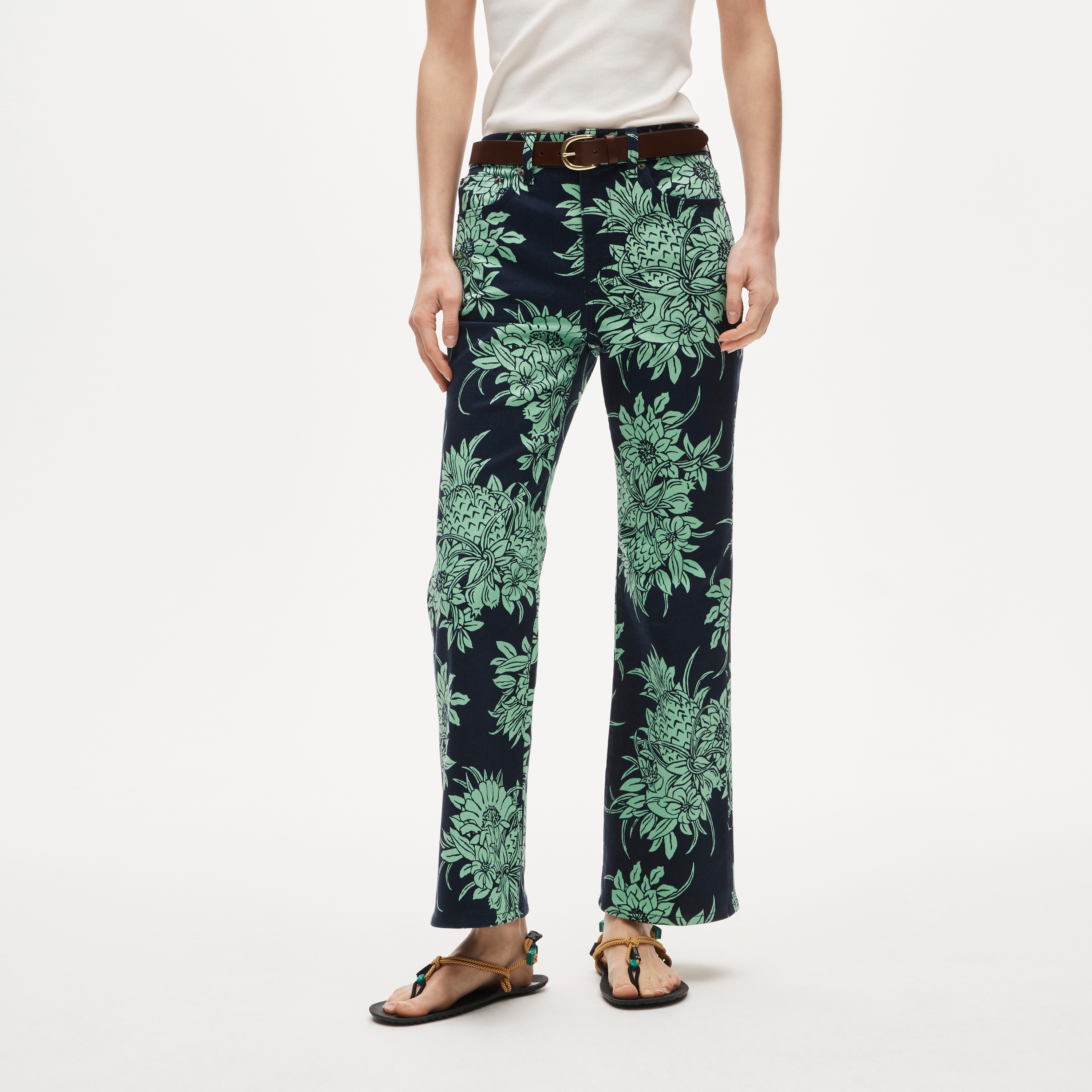 Charley kickout cropped jean in pineapple garden print - image 3