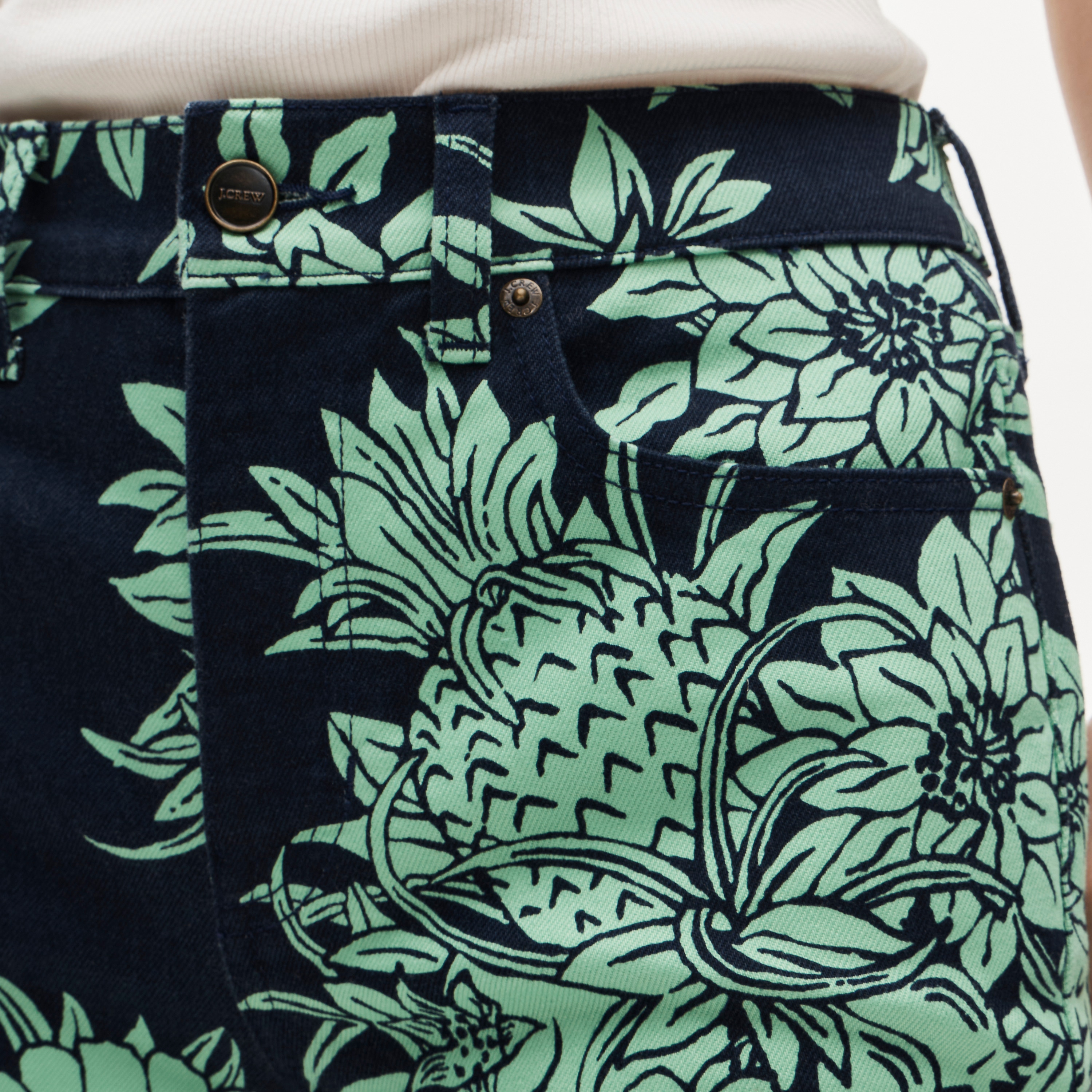 Charley kickout cropped jean in pineapple garden print - image 4
