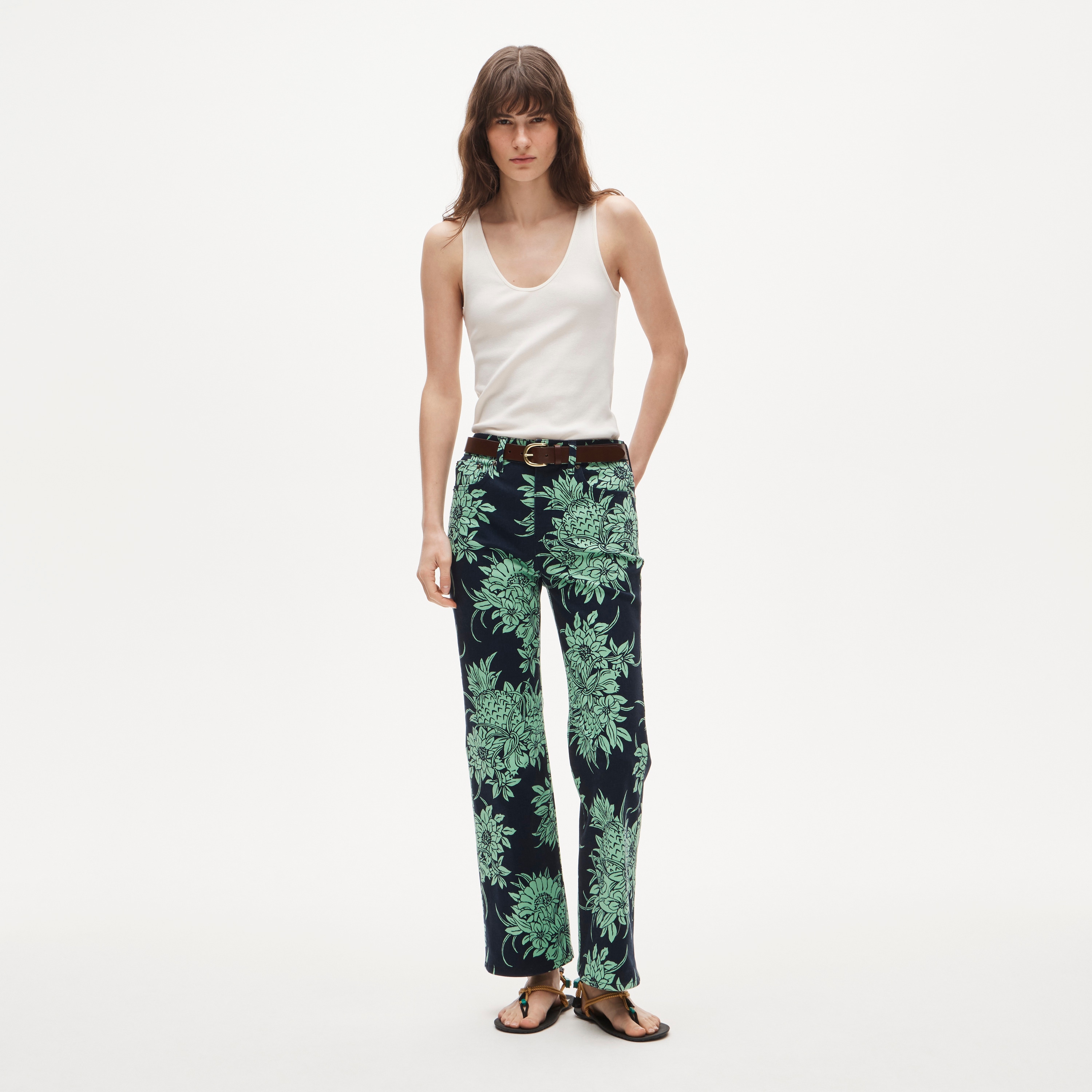 Charley kickout cropped jean in pineapple garden print - image 2