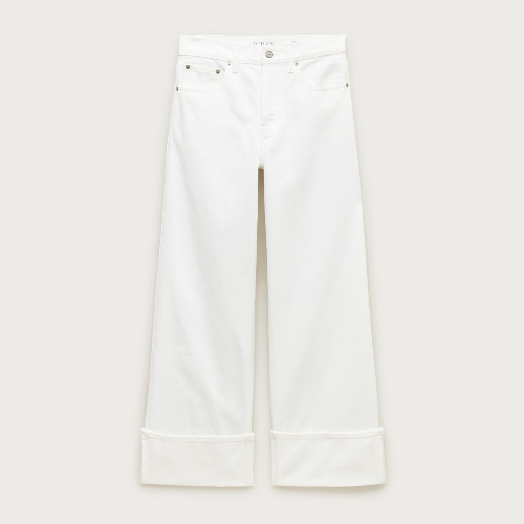 Everyday wide-leg cuffed ankle jean in rigid