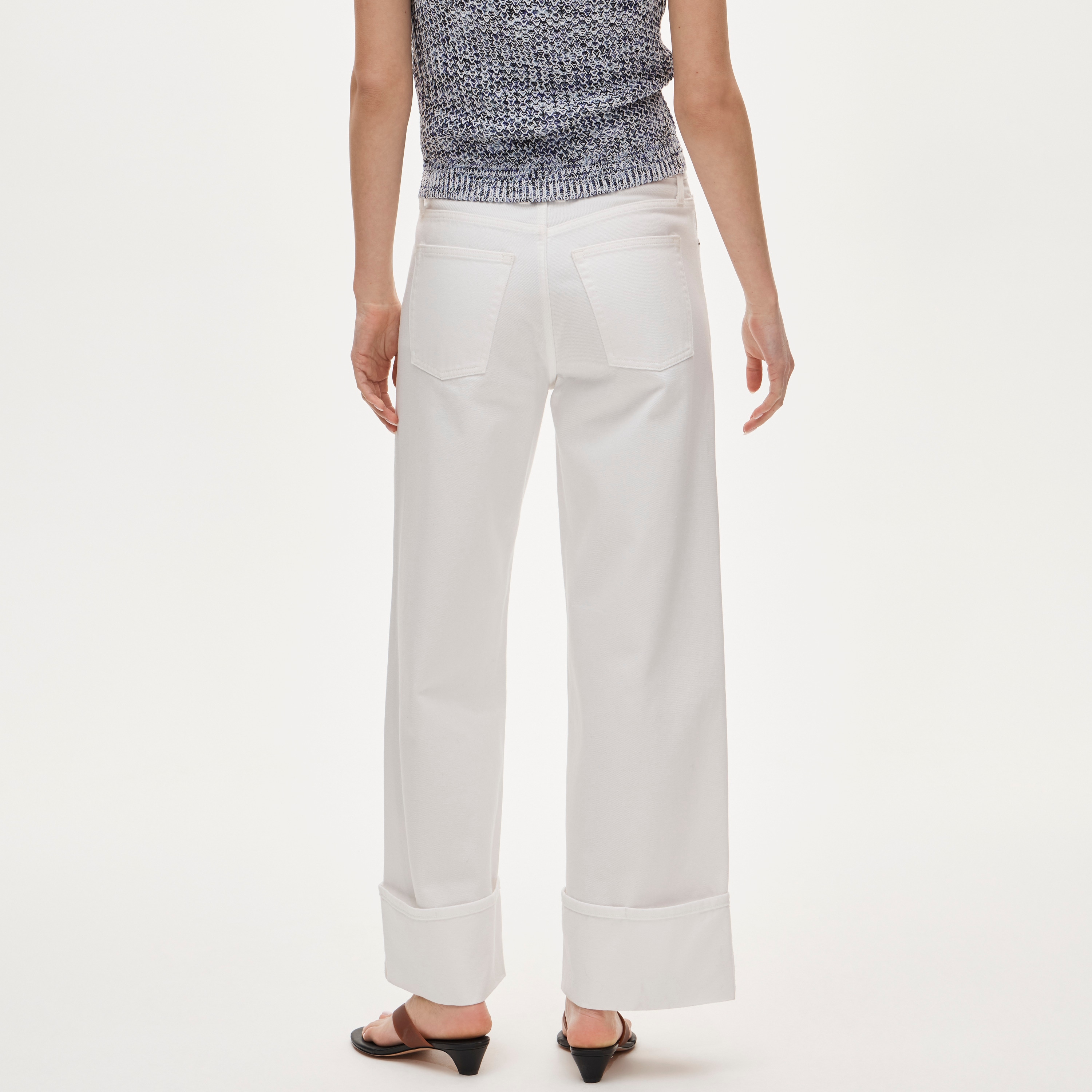 Everyday wide-leg cuffed ankle jean in rigid