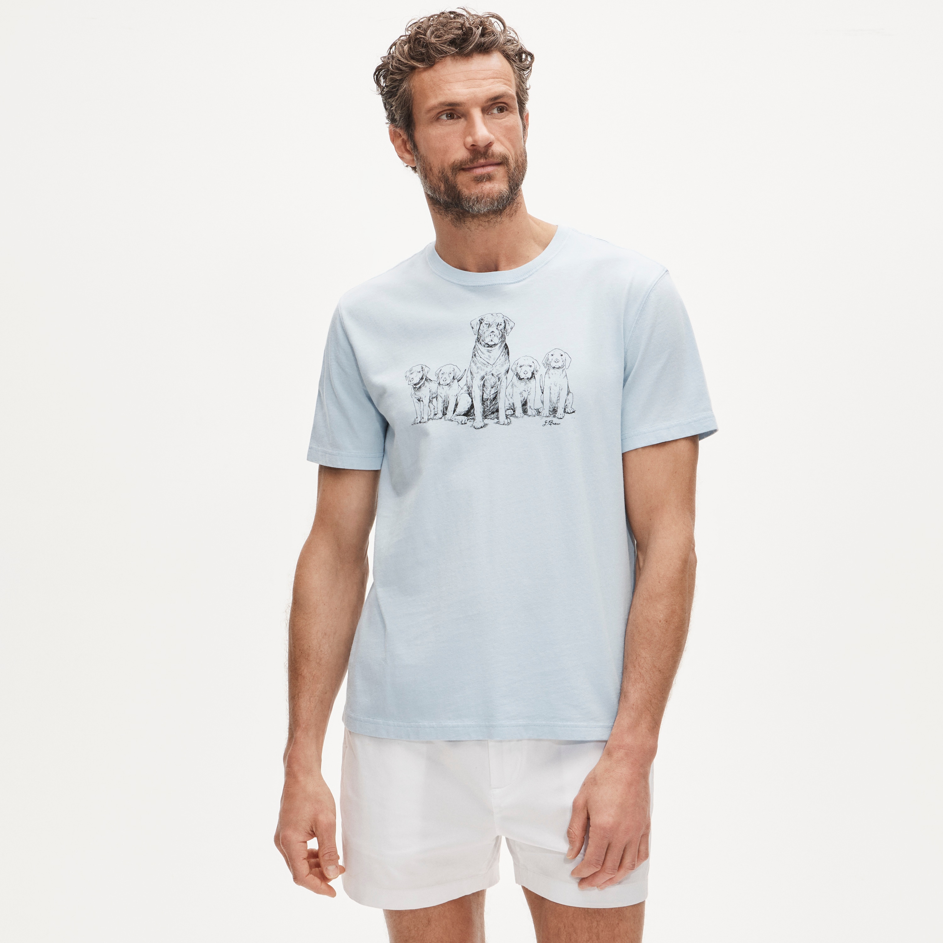 Vintage-wash Cotton Graphic T-shirt For Men | J.Crew