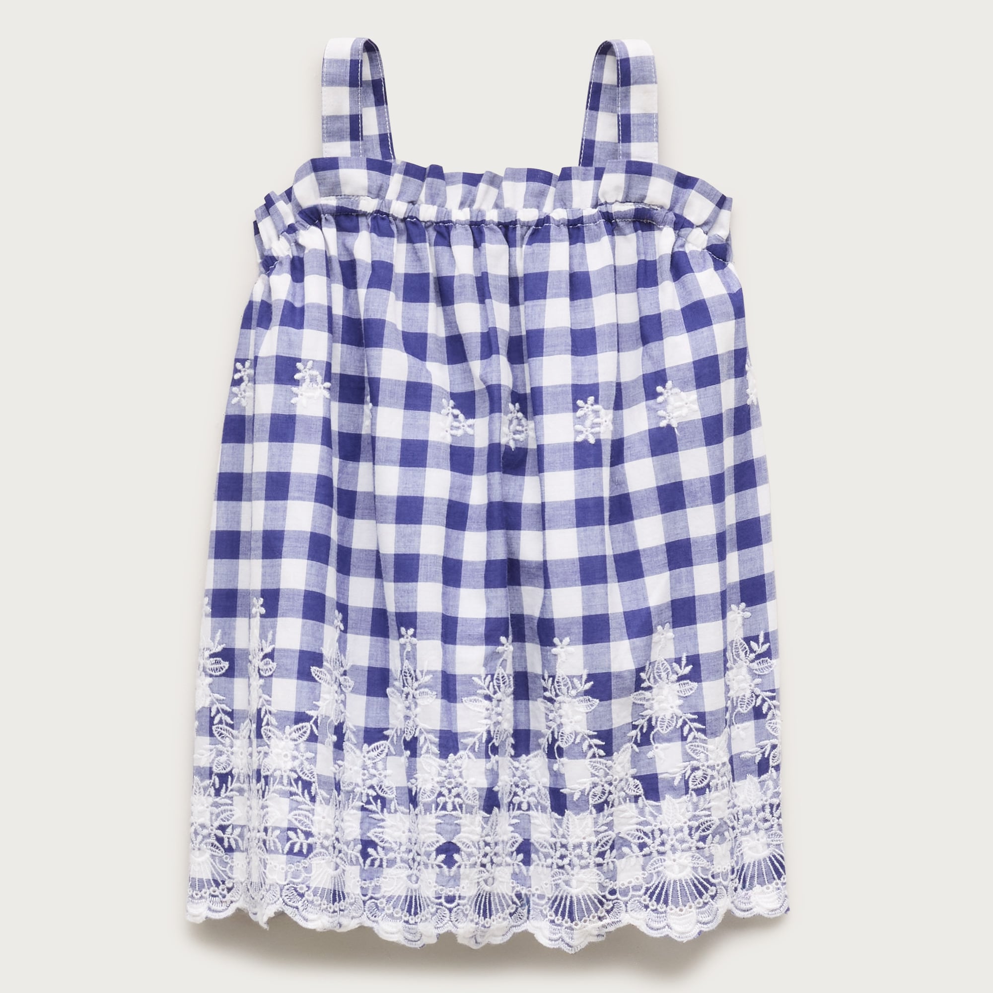 Girls' embroidered tank top in gingham from J.Crew - $39.50