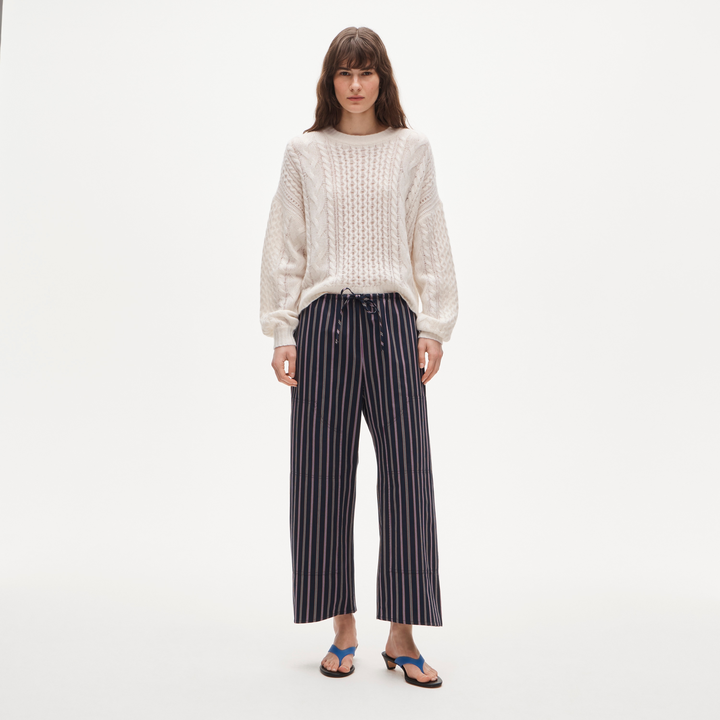 Luna pant in striped cotton poplin - image 2