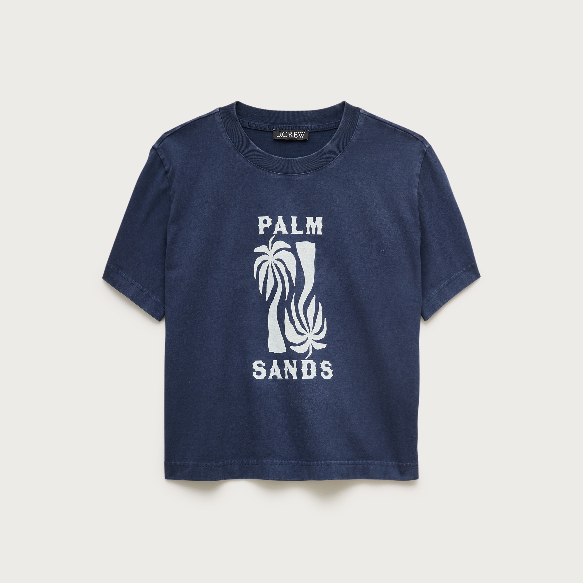 Boyfriend jersey relaxed cropped "Palm Sands" graphic T-shirt - image 1