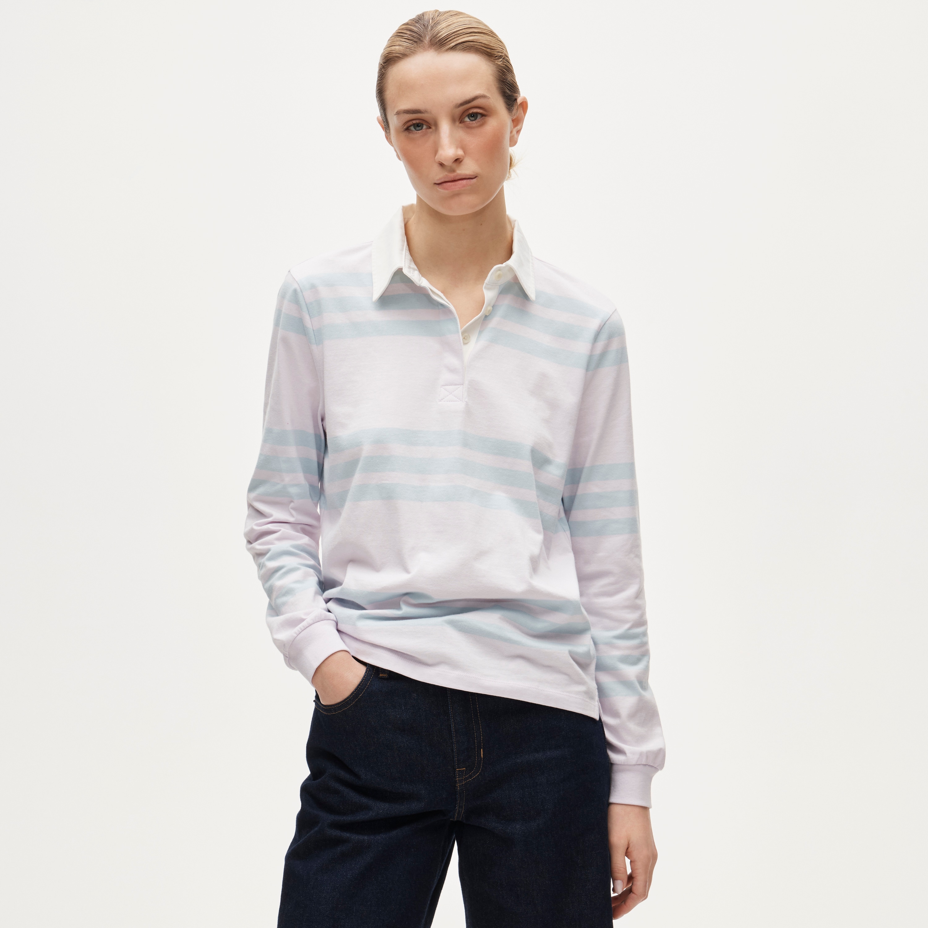 Boyfriend jersey rugby shirt in stripe