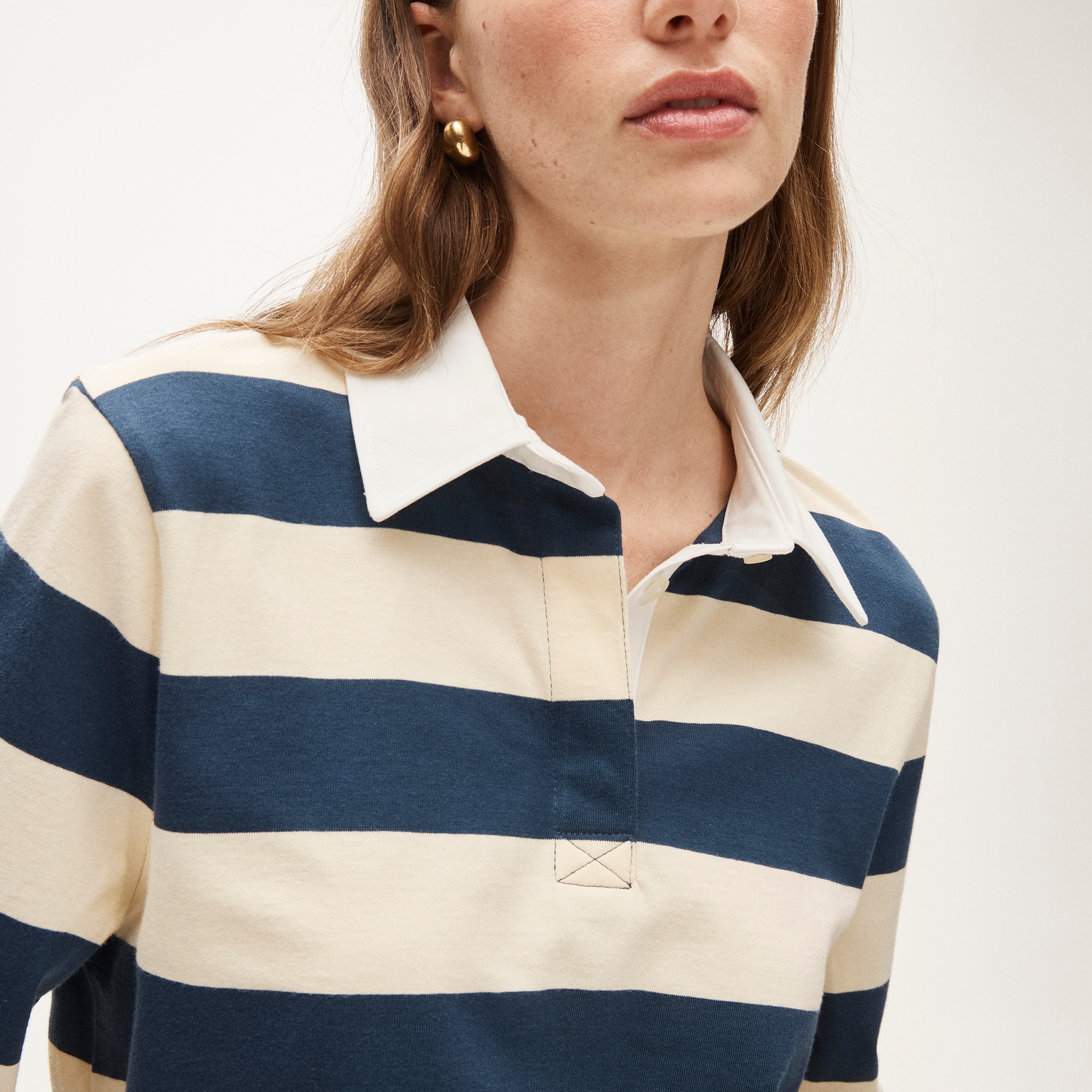 Boyfriend jersey rugby shirt in stripe