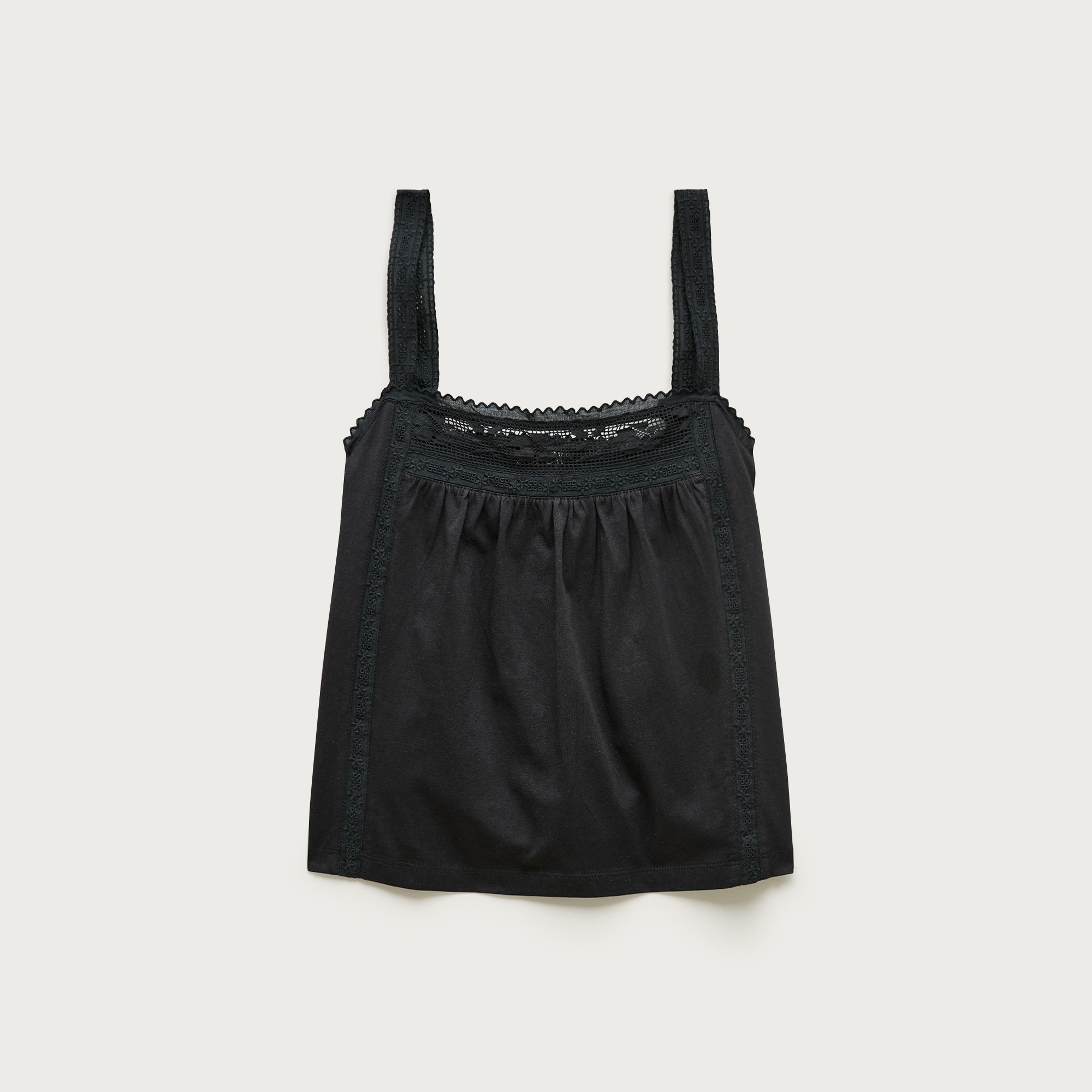 Lace-trim Tank Top In Broken-in Jersey For Women | J.Crew