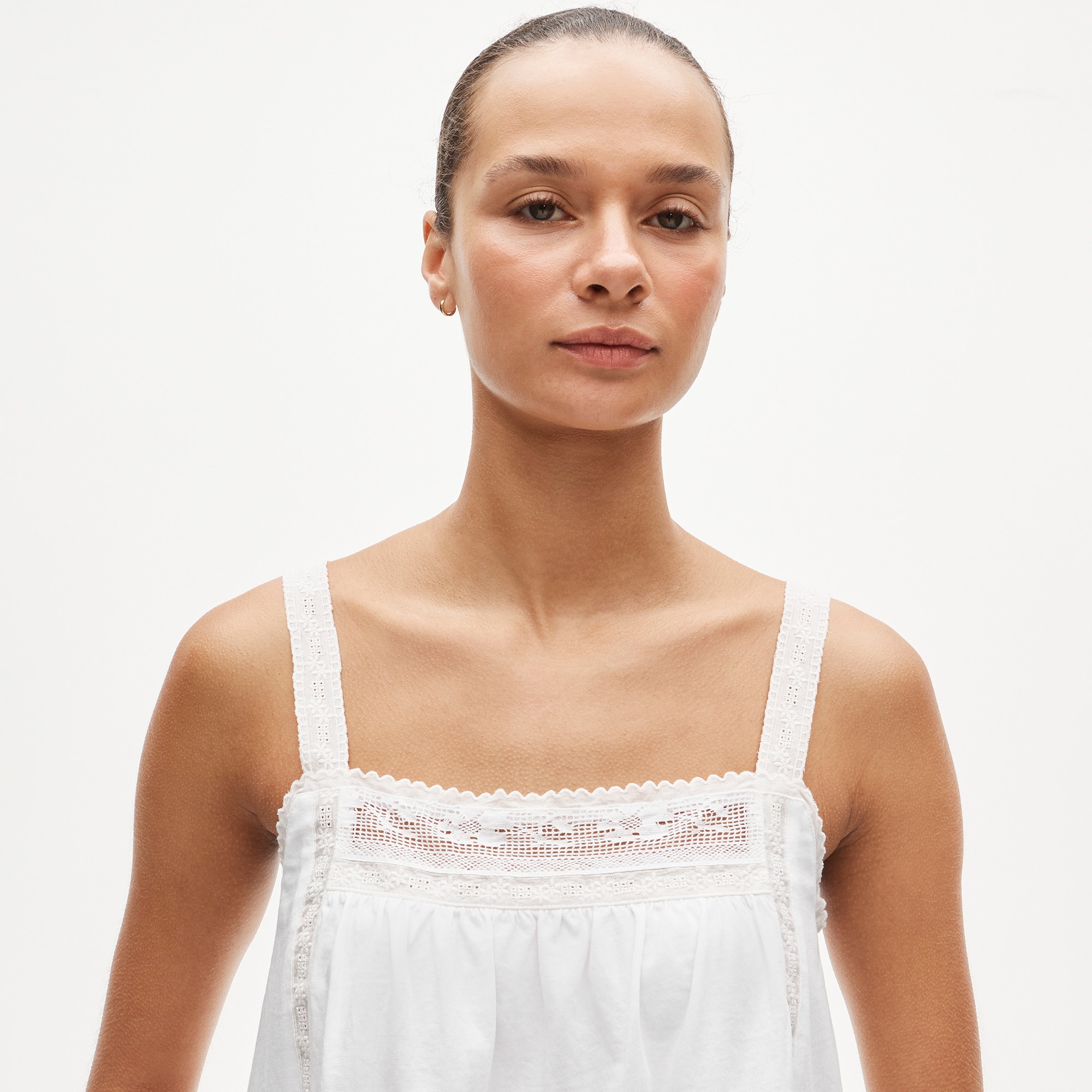 Lace-trim tank top in broken-in jersey - image 5