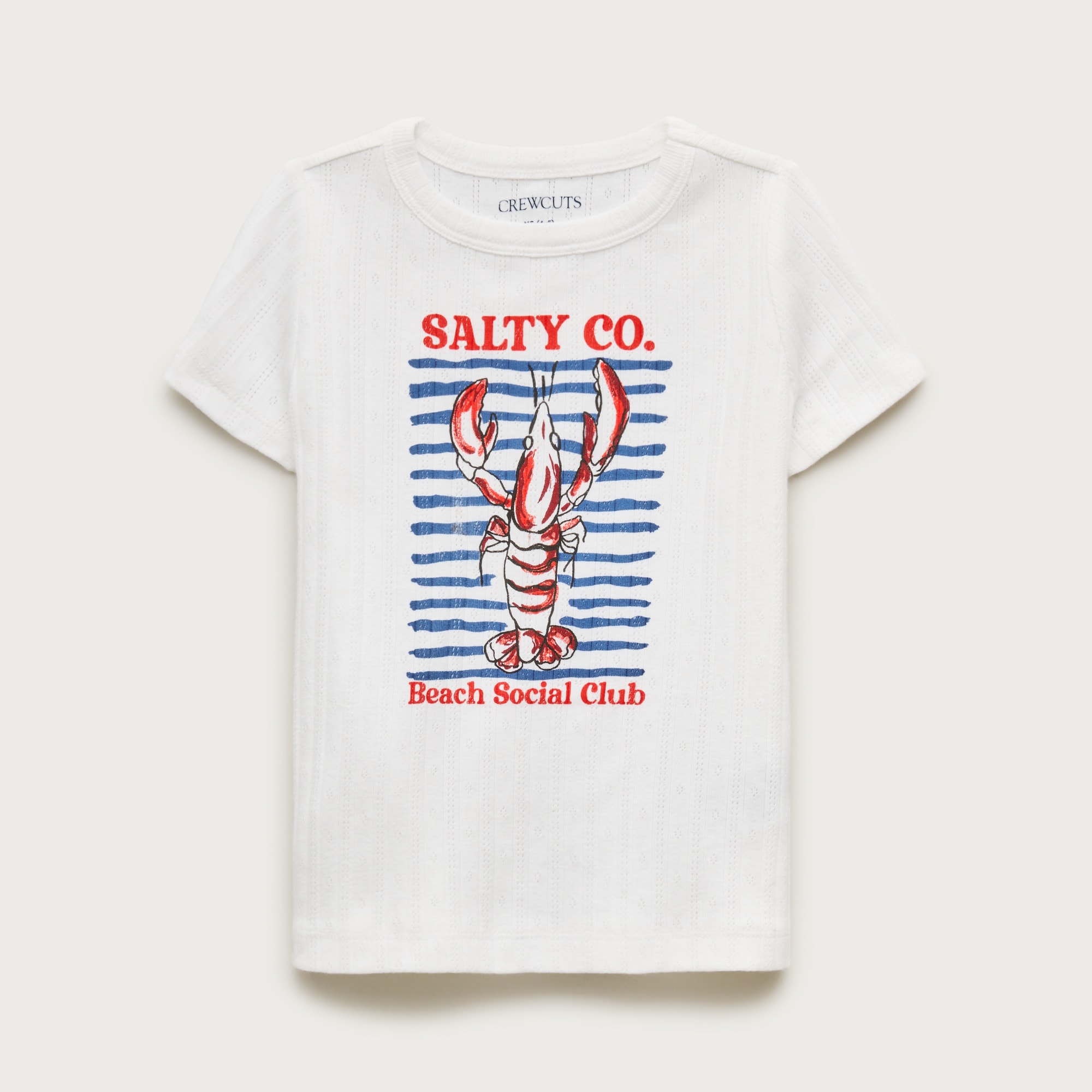 Girls' short-sleeve "Salty Co" graphic T-shirt with pointelle from J.Crew - $24.50