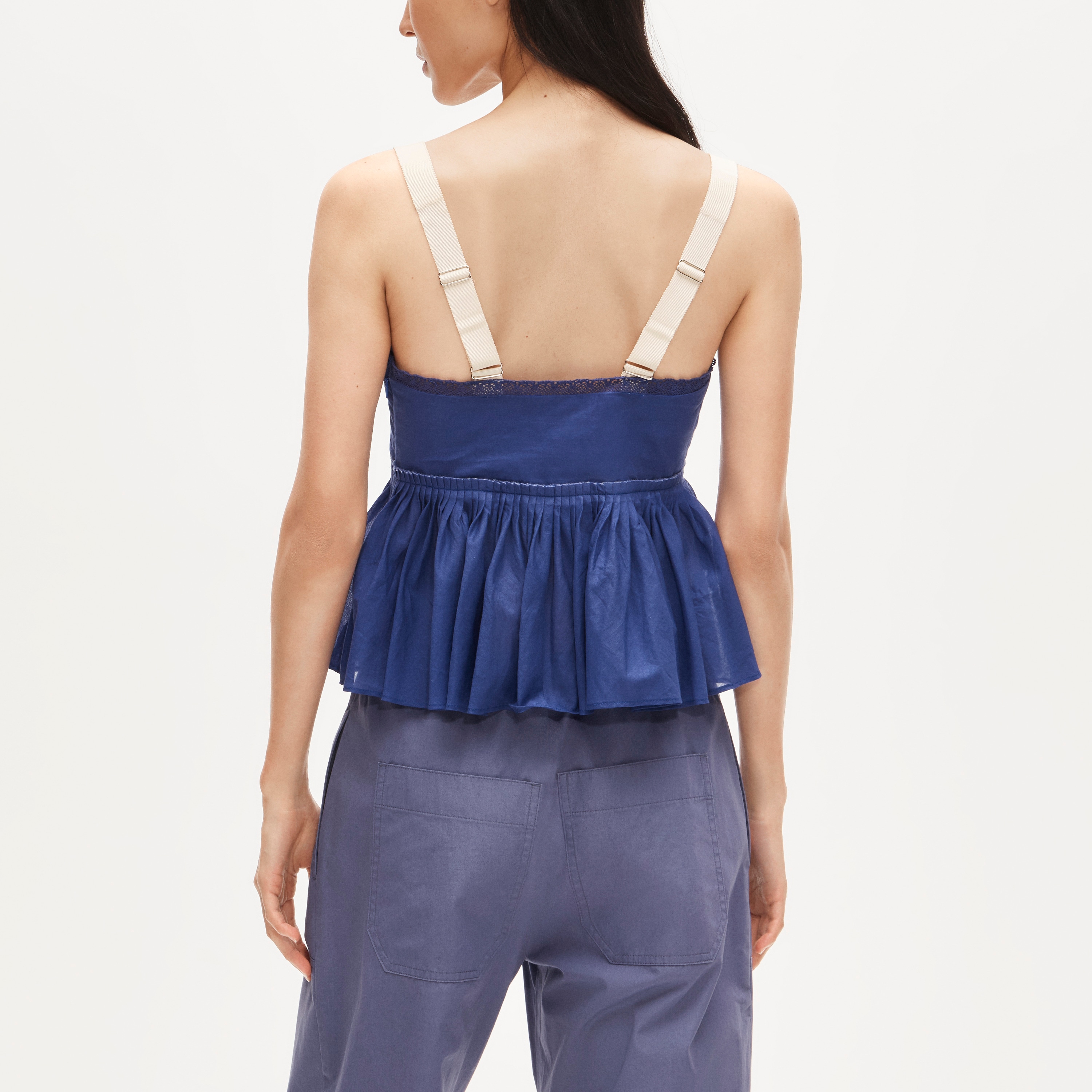 Empire-waist top in cotton voile